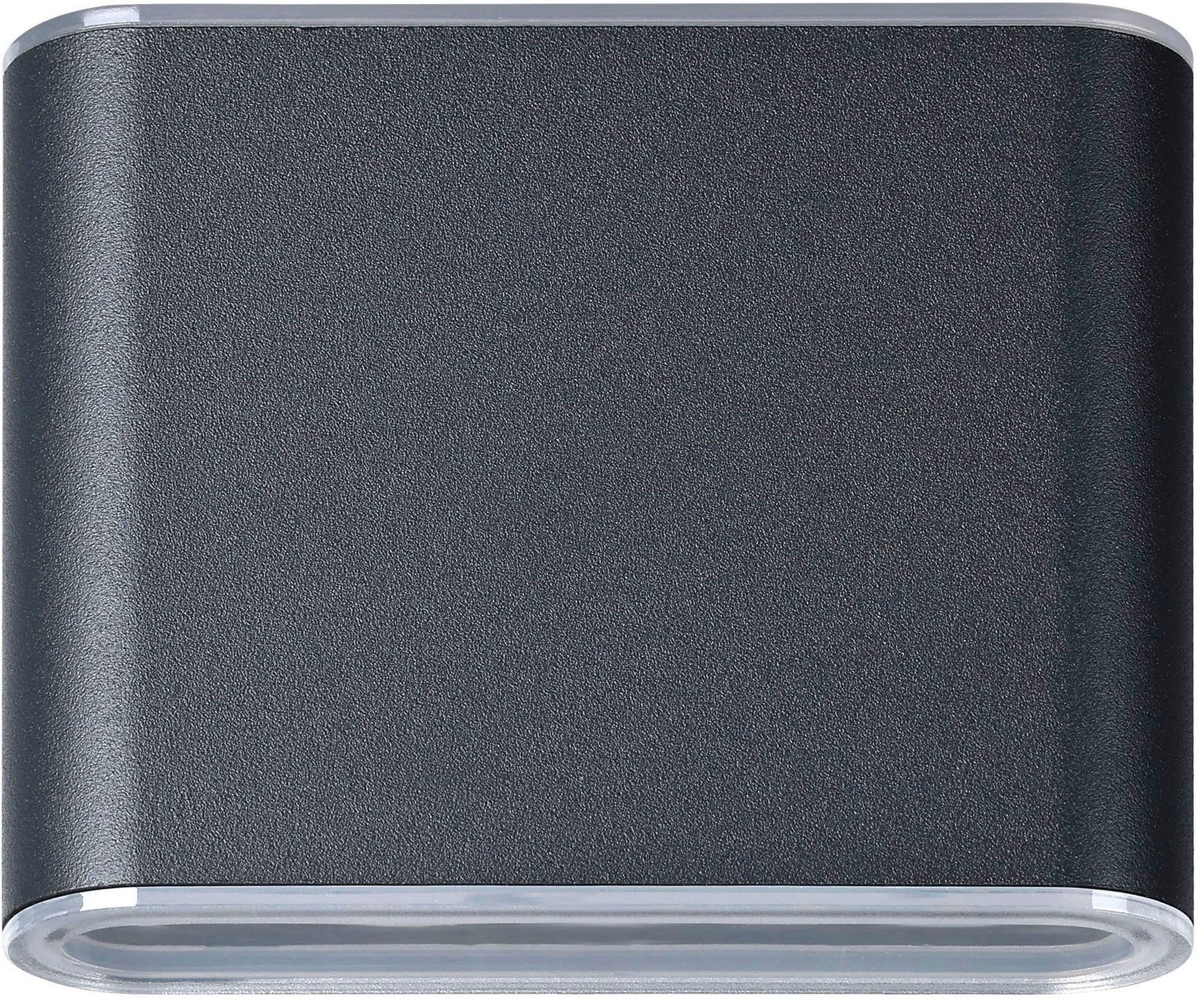 EGLO Wandleuchte »Grutti Wandlampe, Außenlampe, Wand Außenbeleuchtung, Aluminium, IP65« LED-Modul 1 Stk. Kaltweiß | Neutralweiß | Warmweiß Wand-/Deckenleuchte - L11,5 x H9 x AL5 cm - anthrazit - 2X2,9W inkl.