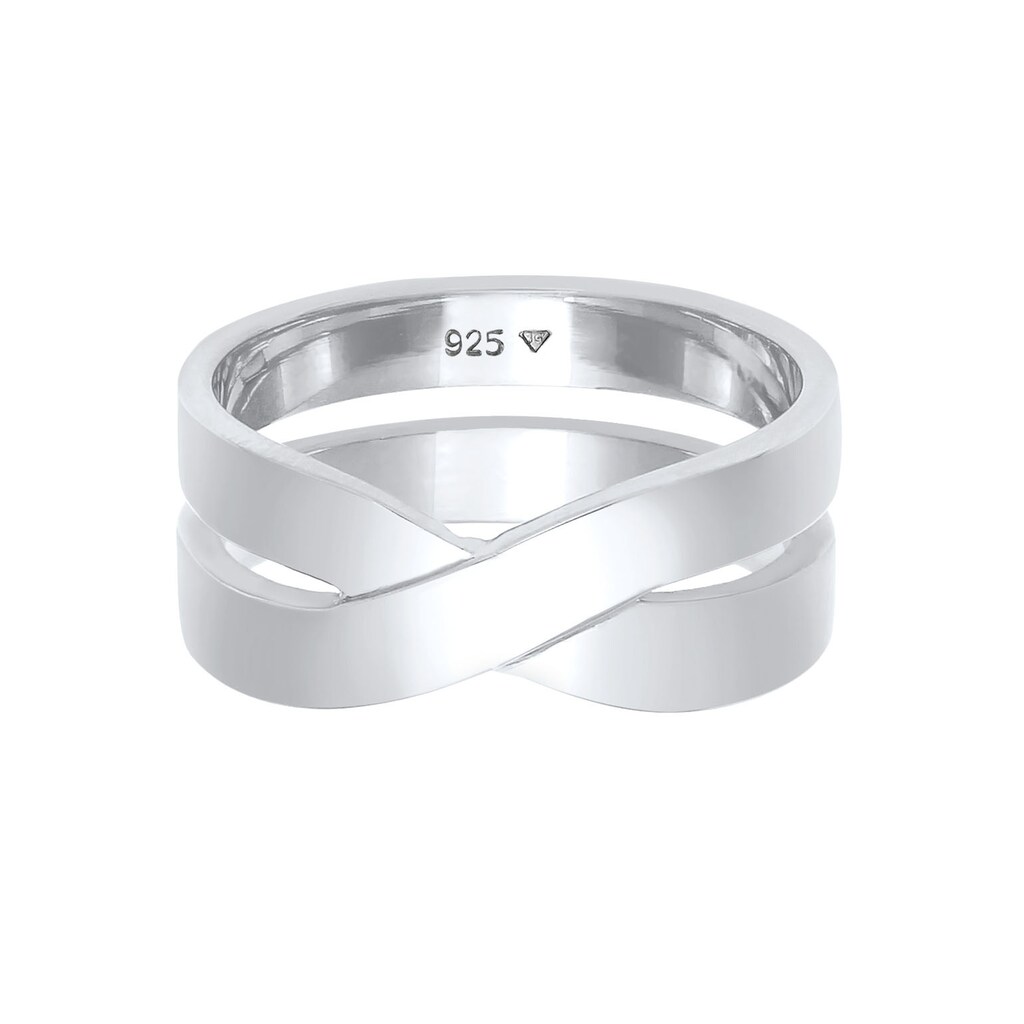 Kuzzoi Silberring »Ring Bandring Überkreuz Look, 0610152720, 0610782720«