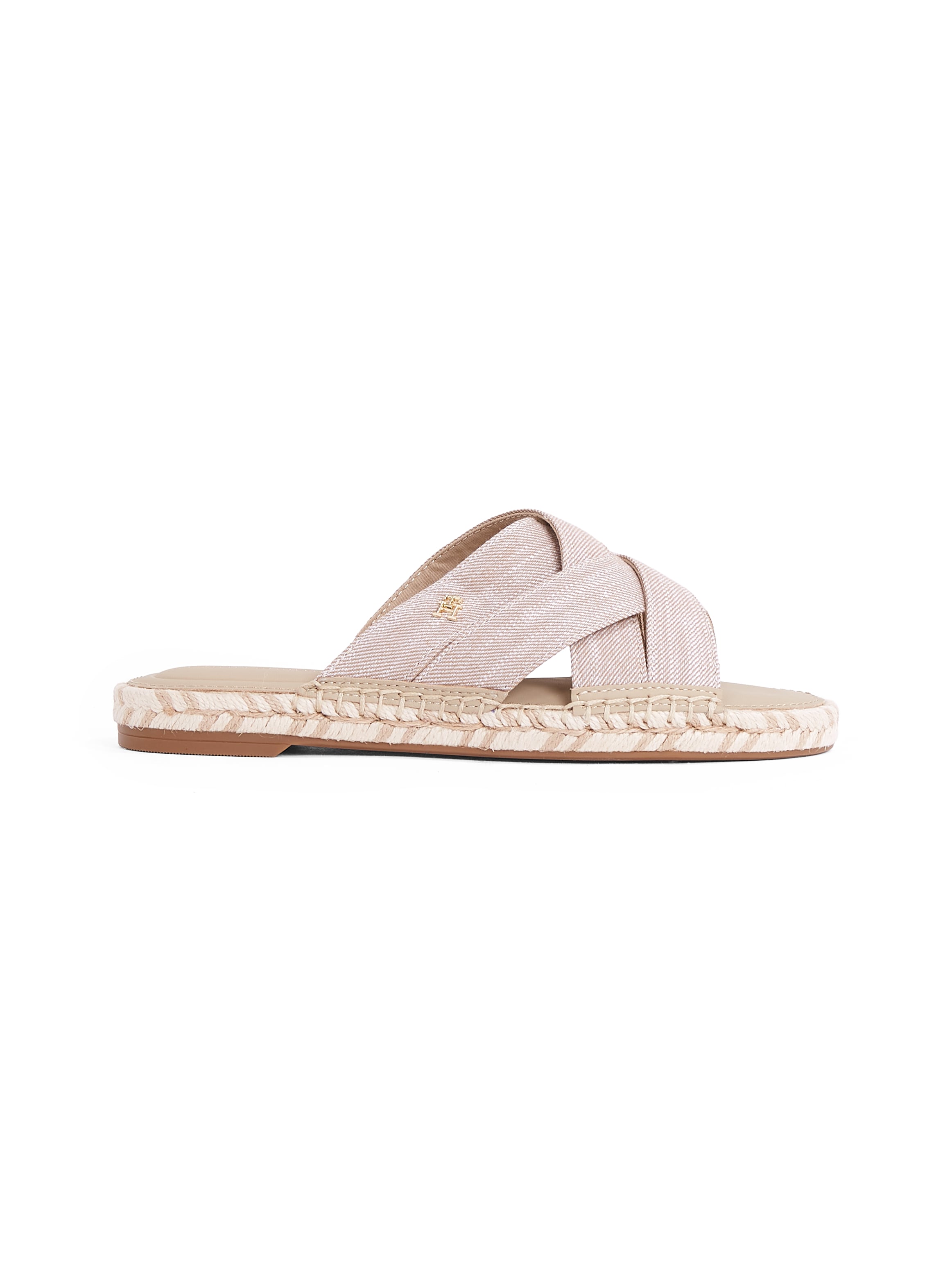 Tommy Hilfiger Pantolette »CHAMBRAY ESPADRILLE MULE«, Plateau, Sommermode, Flats, Schlüpfschuh mit Bandagen in Flechtoptik