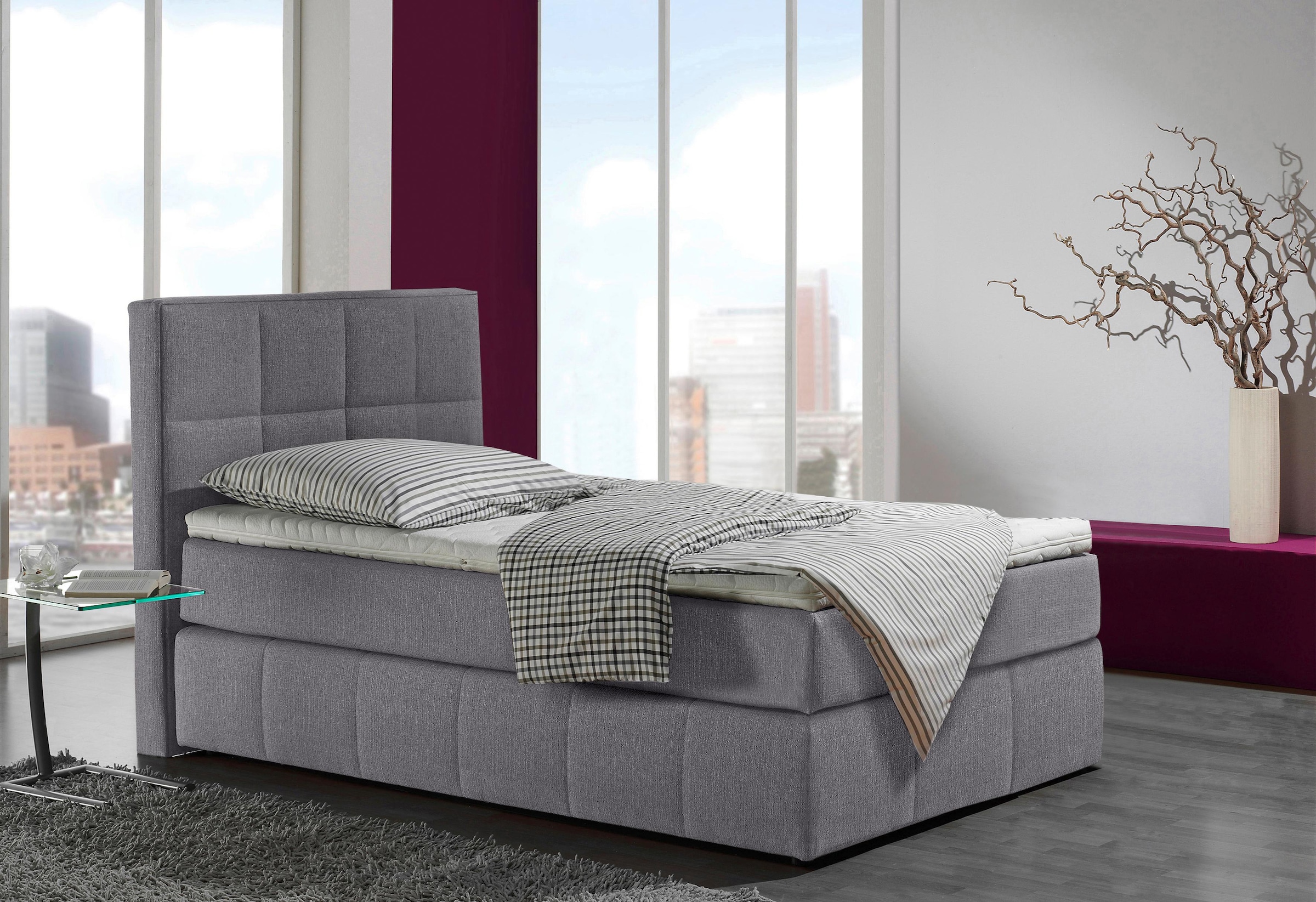 Home Affaire Casano Boxspring Bed Anthracite 112x215cm 2