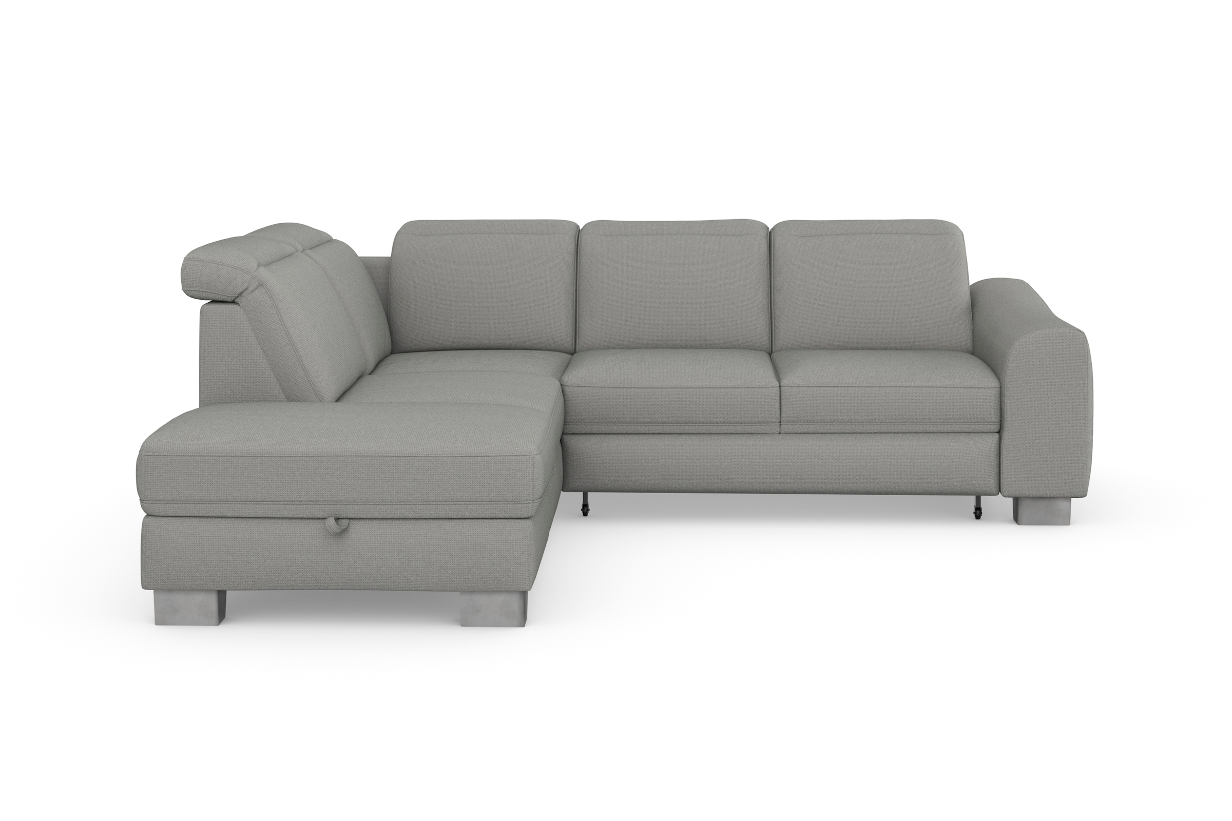 sit&more Ecksofa »Dundee L-Form«, mit Federkern und Edelstahlfüßen, wahlweise mit Kopfteilverstellung