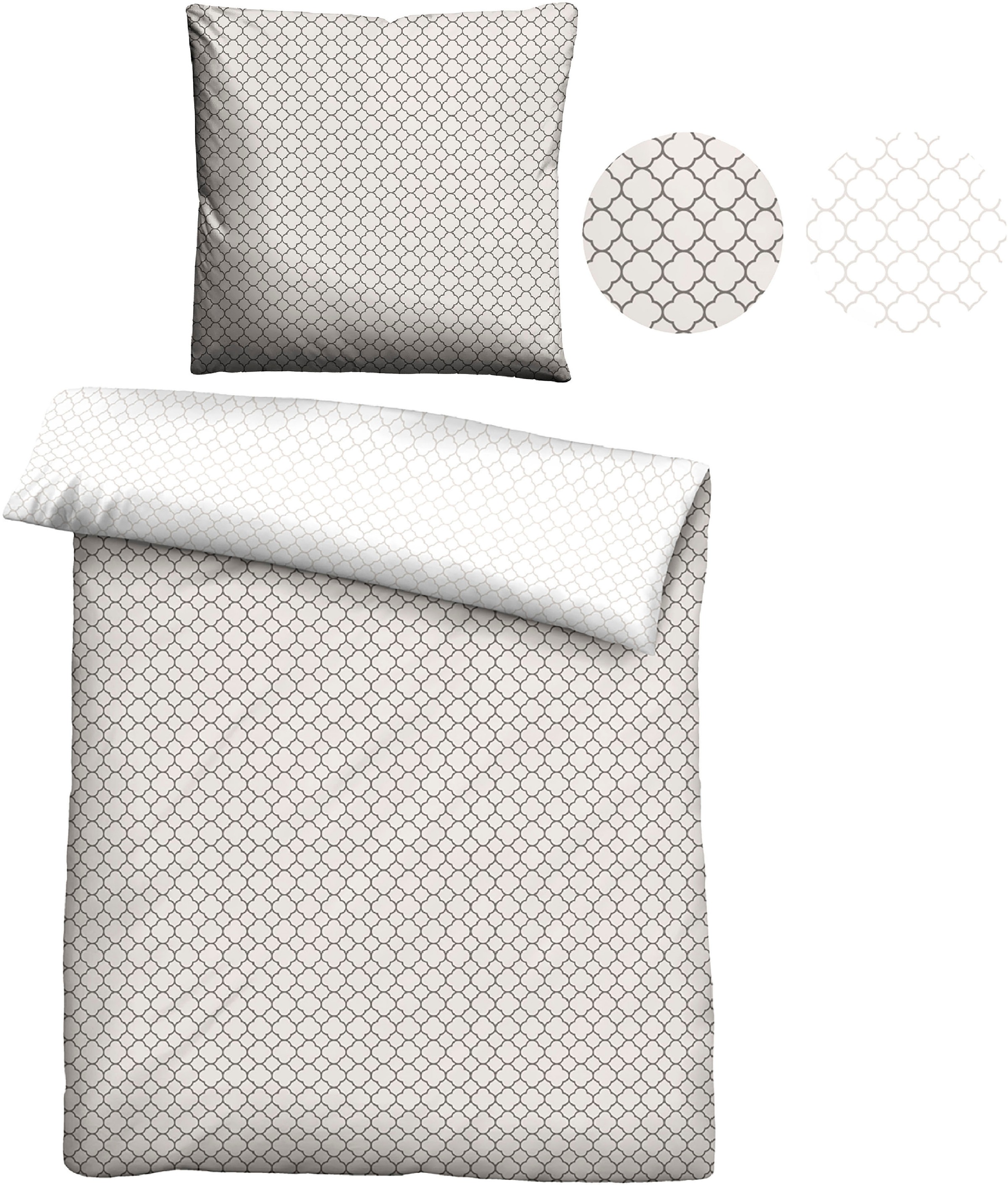 Thumbnail - Biberna Wendebettwäsche "Combinate in Gr. 135x200, 155x220 oder 200x200 cm" 2 Stk. Bettwäsche aus Baumwolle, zeitlose Be...