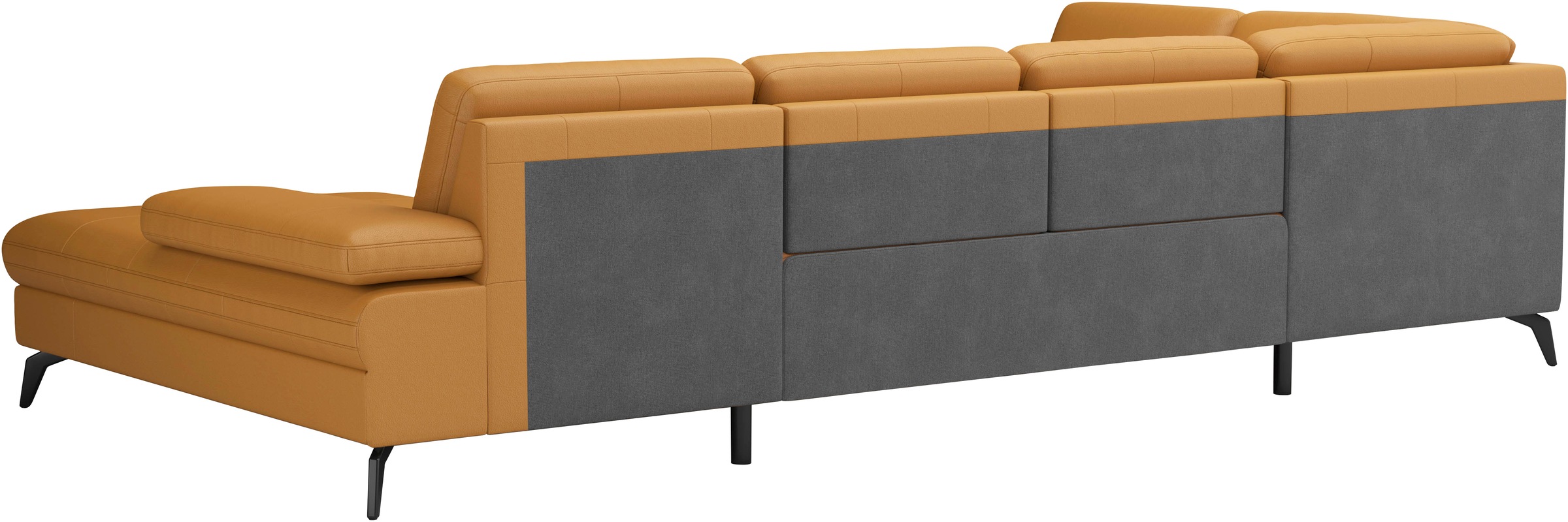 Wohnlandschaft SIT & MORE "Morris Jubi", gelb (curry), B:335cm H:82cm T:212cm, Sofas, Wohnlandschaft, wahlweise mit Armteilverstellung, Bettfunktion & Bettkasten 7