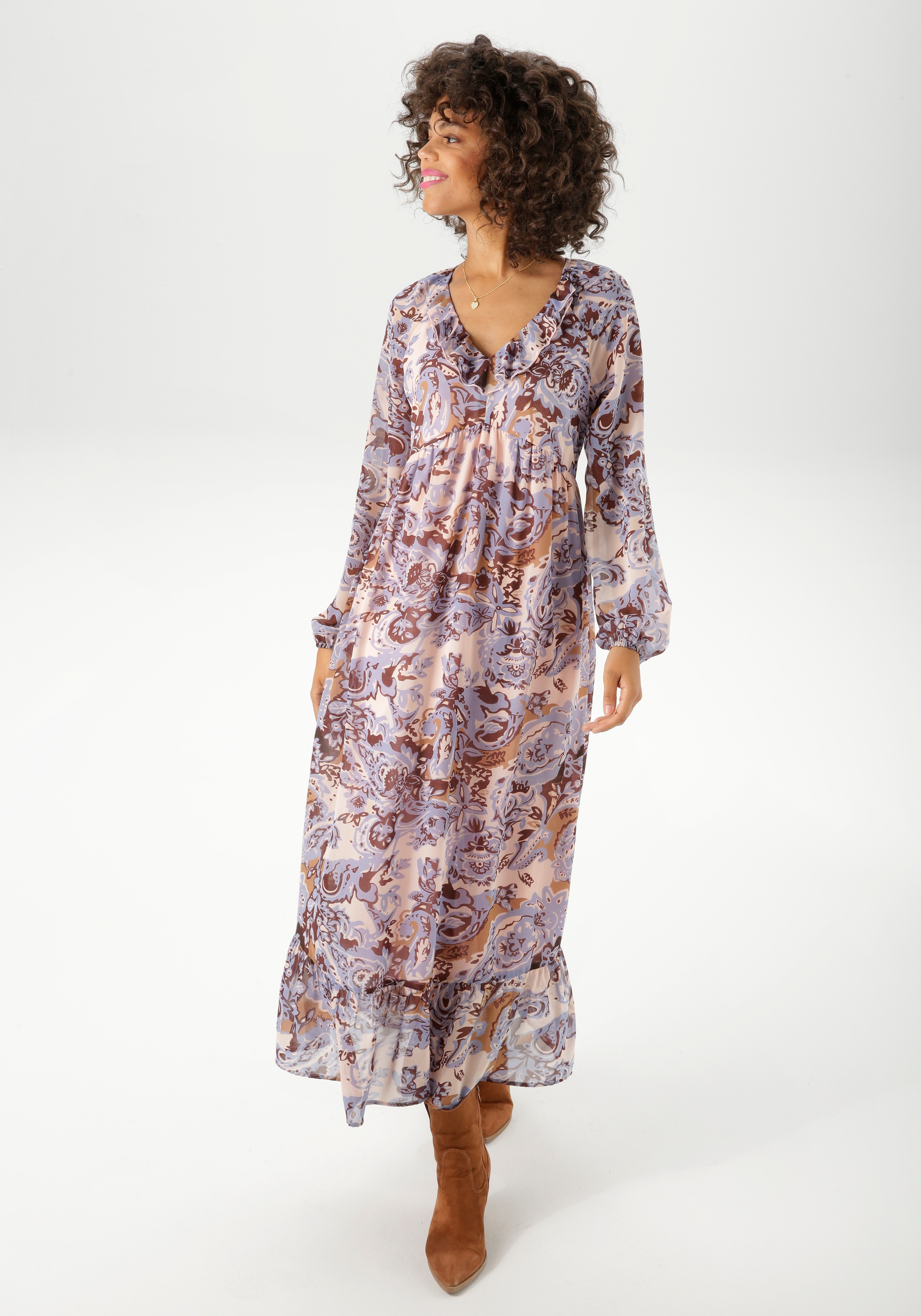 Aniston CASUAL Maxikleid, mit fantasievollem, grafischen Druck - NEUE KOLLEKTION