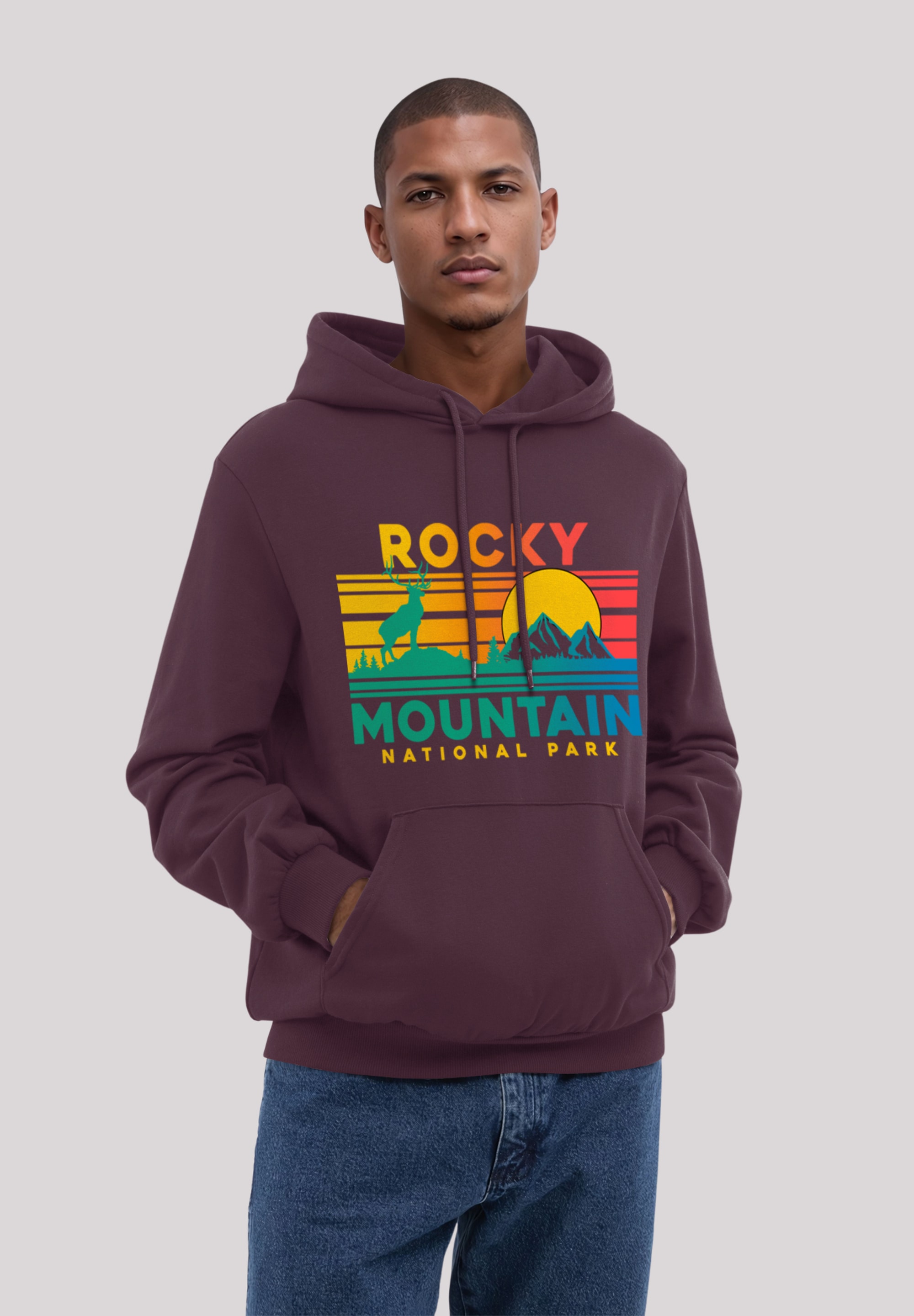 F4NT4STIC Kapuzenpullover "US National Parks Rocky Mountain Sunset", Premiu günstig online kaufen