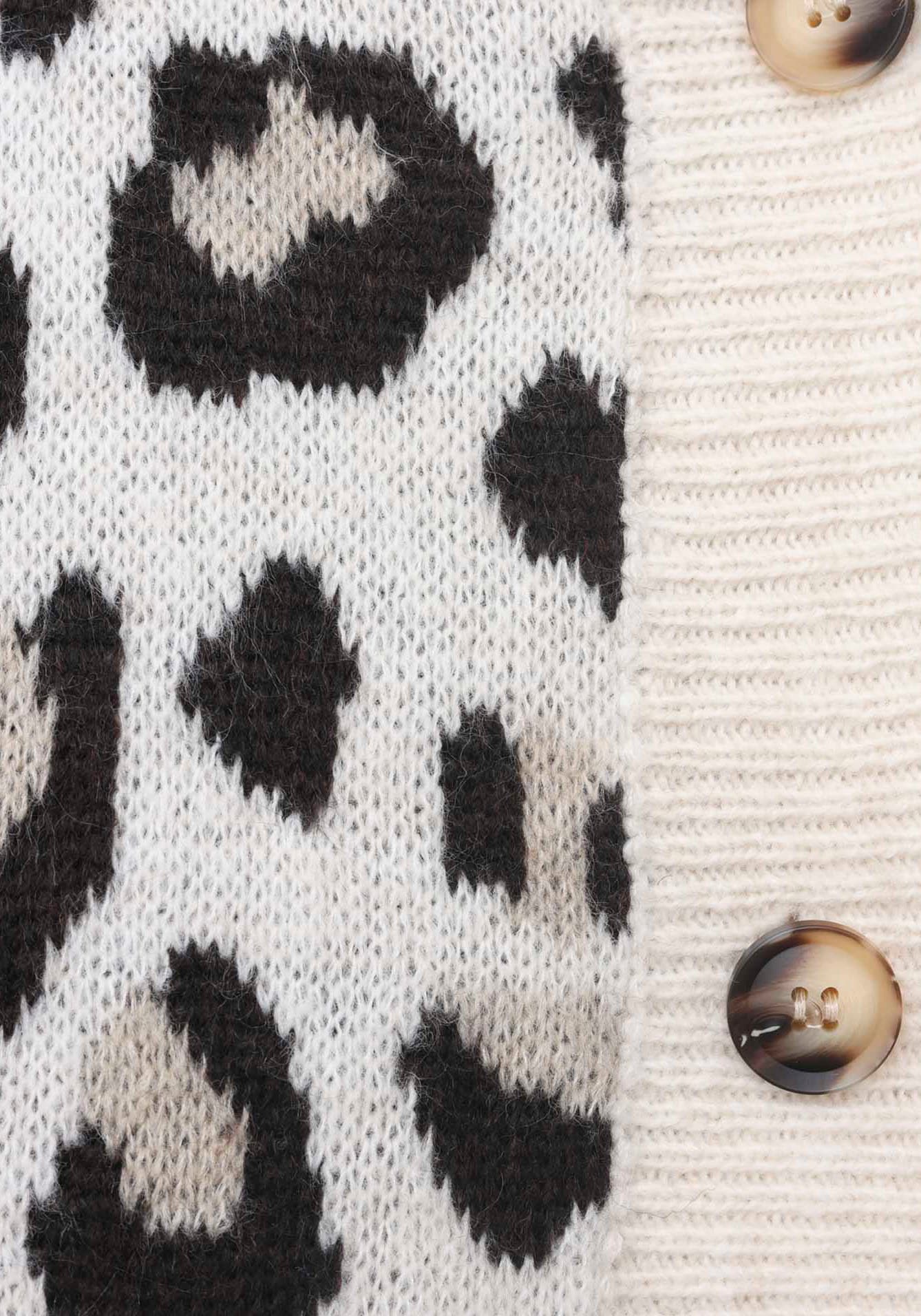 Zwillingsherz Strickjacke »"Big Leo"«, mit Knöpfen und auffallendem Leo Muster, One Size