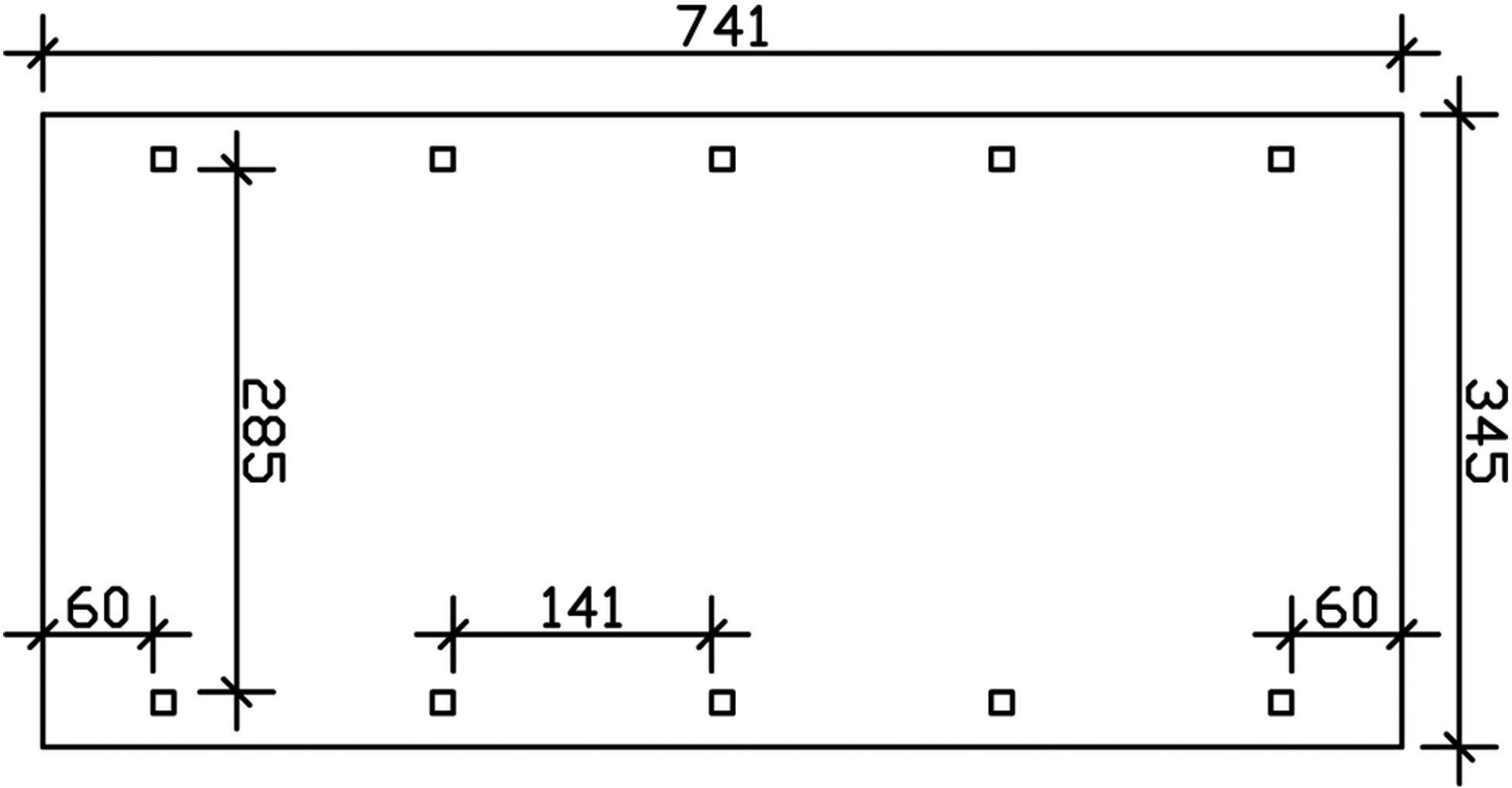 Skanholz Einzelcarport »Spreewald«, Nadelholz, 285 cm, Grün, mit Aluminiumdach, rote Blende