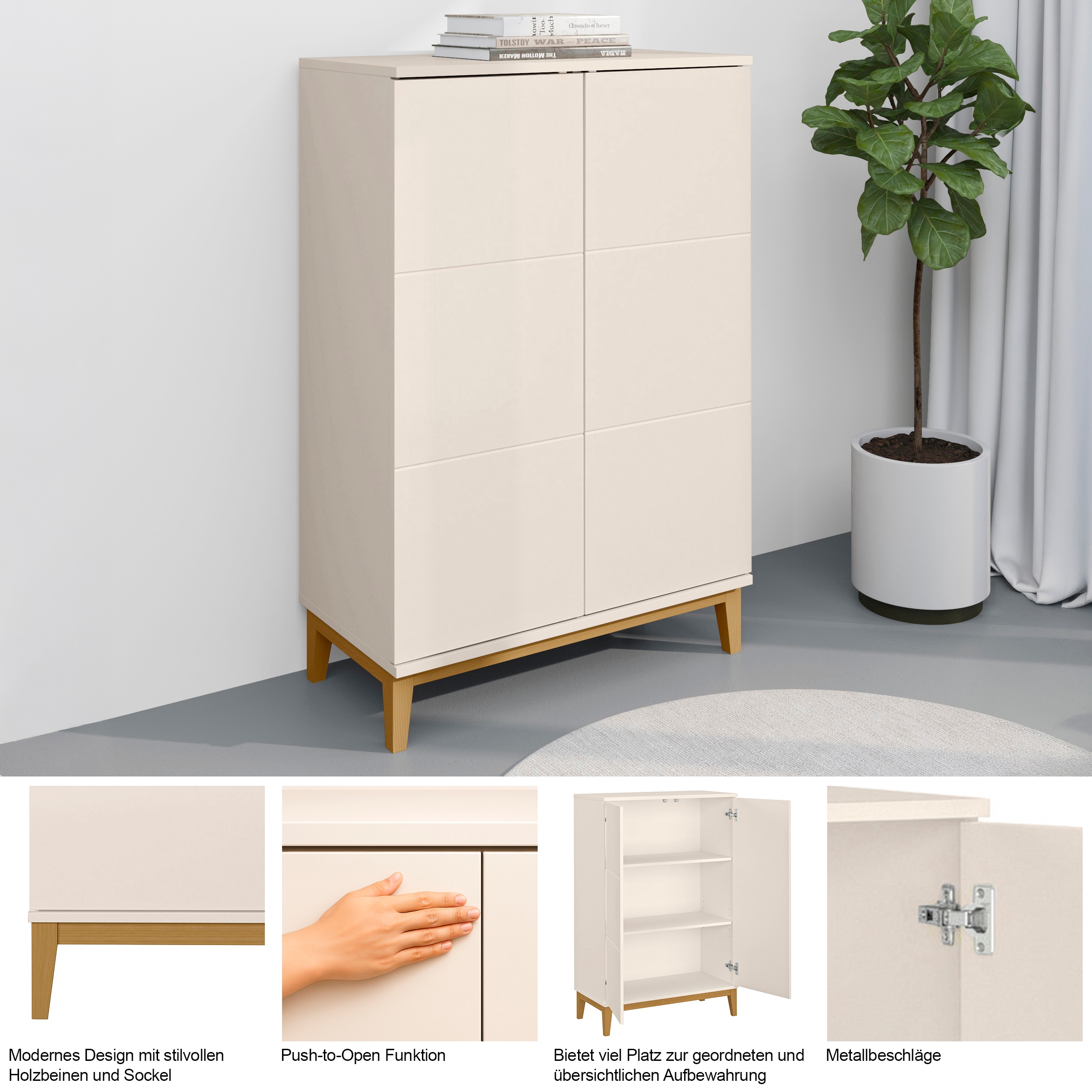 OTTO home Highboard »Maryd« Hochkommode mit Untergestell in Holzoptik