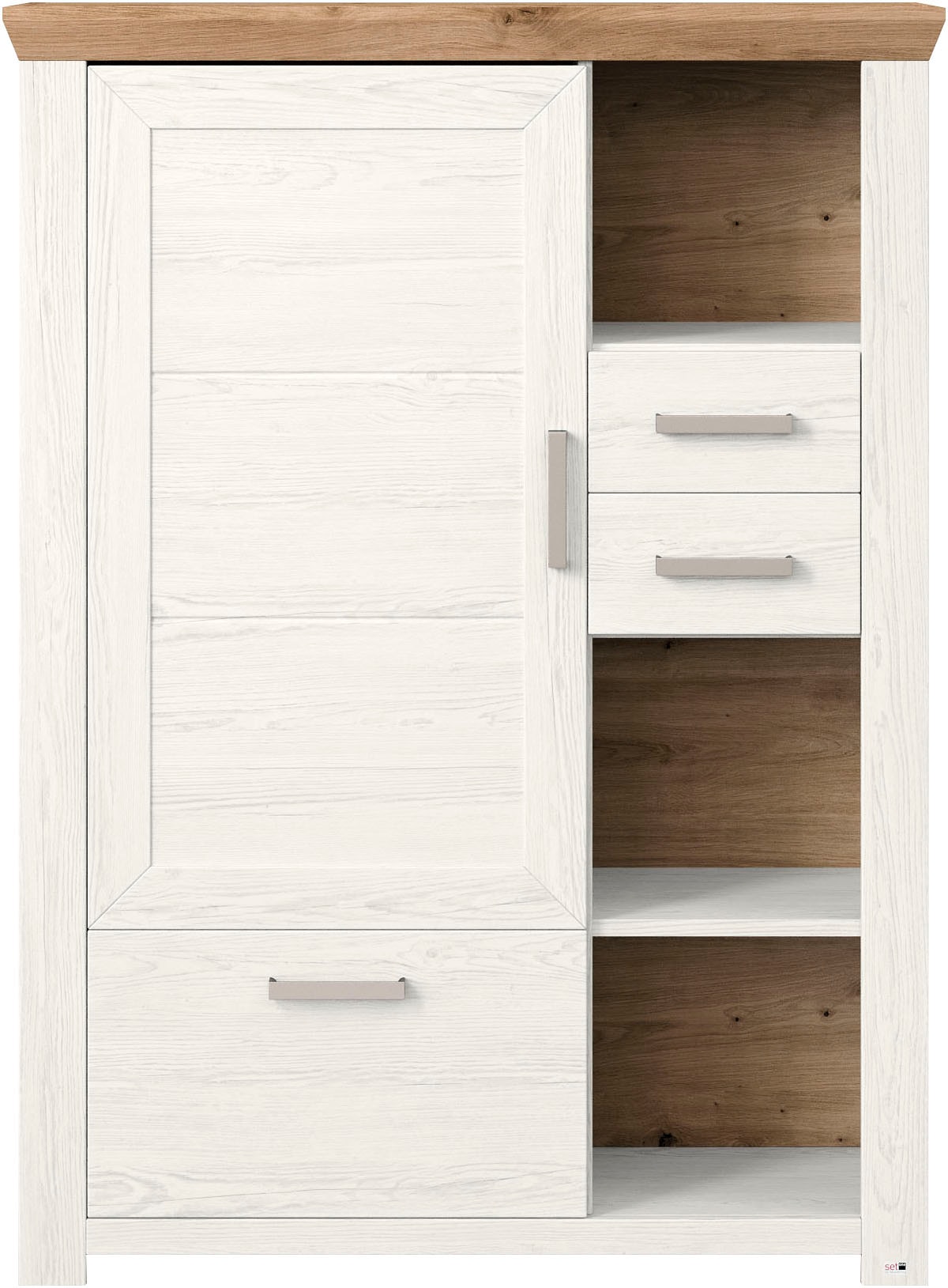 set one by Musterring Highboard »York«, Typ 25 und 26, in 3 Farbvarianten, Beleuchtung optional, Breite 105 cm