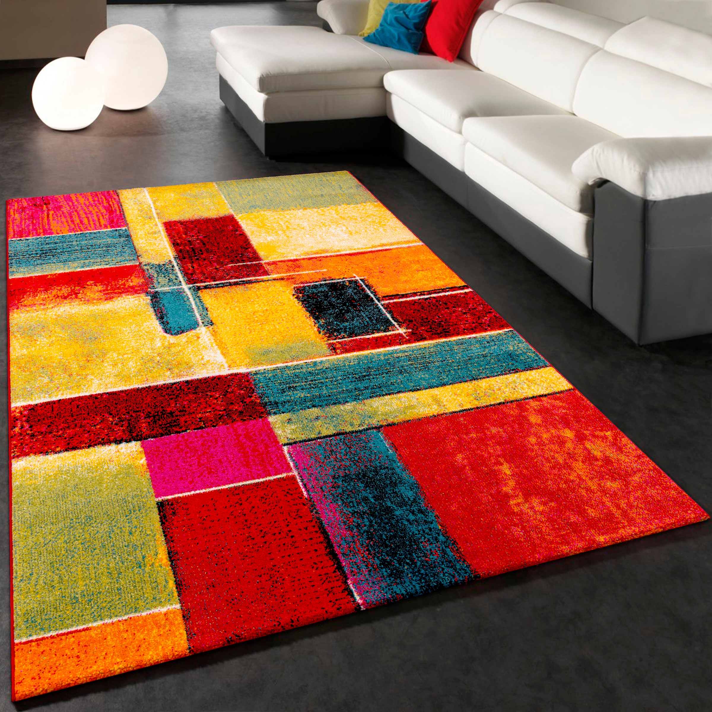 »Canvas 783«, Home Paco Patchwork rechteckig, Design Teppich modernes | Kurzflor, BAUR