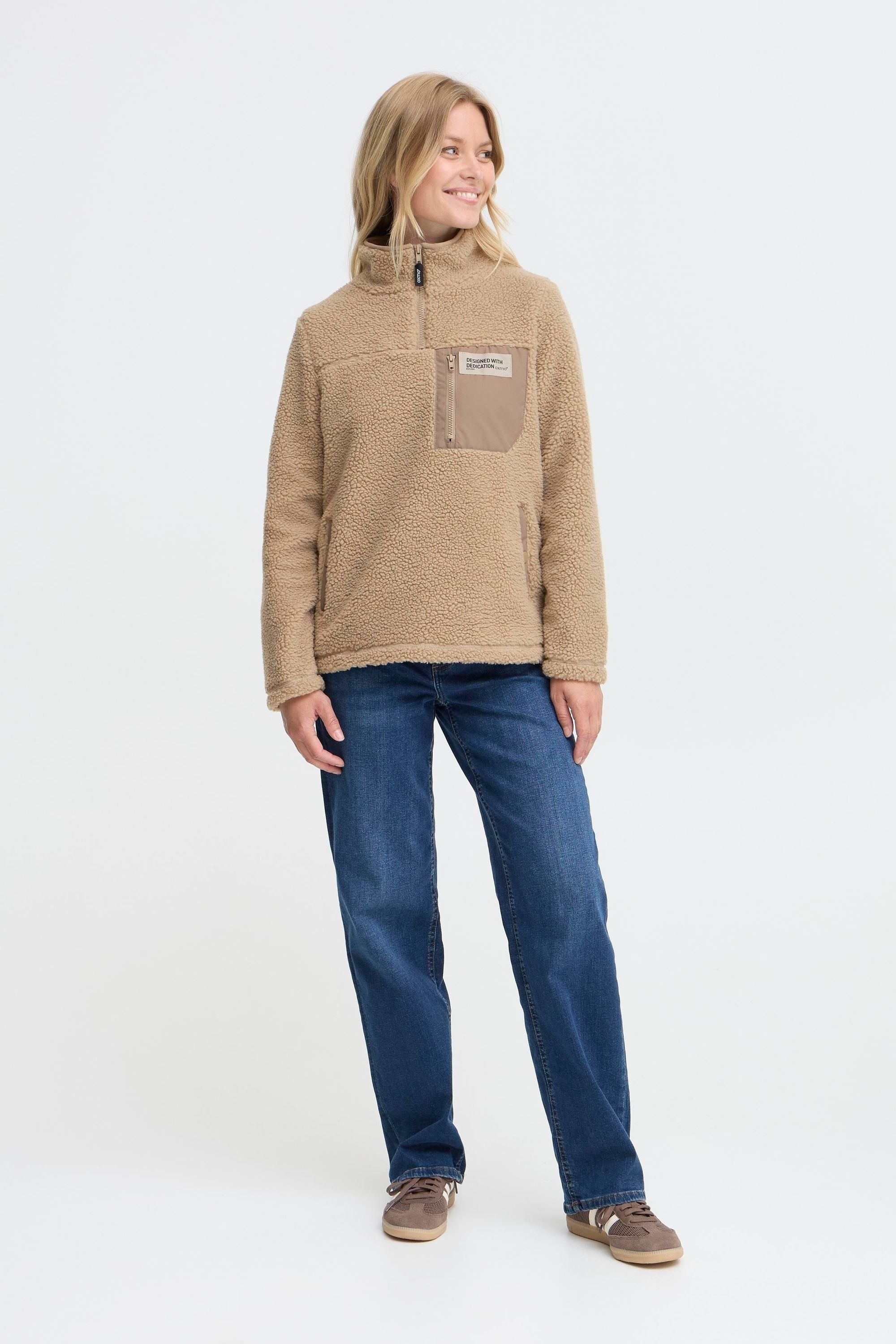 OXMO Plüschjacke "Plüschjacke OXABBY HALFZIP" günstig online kaufen