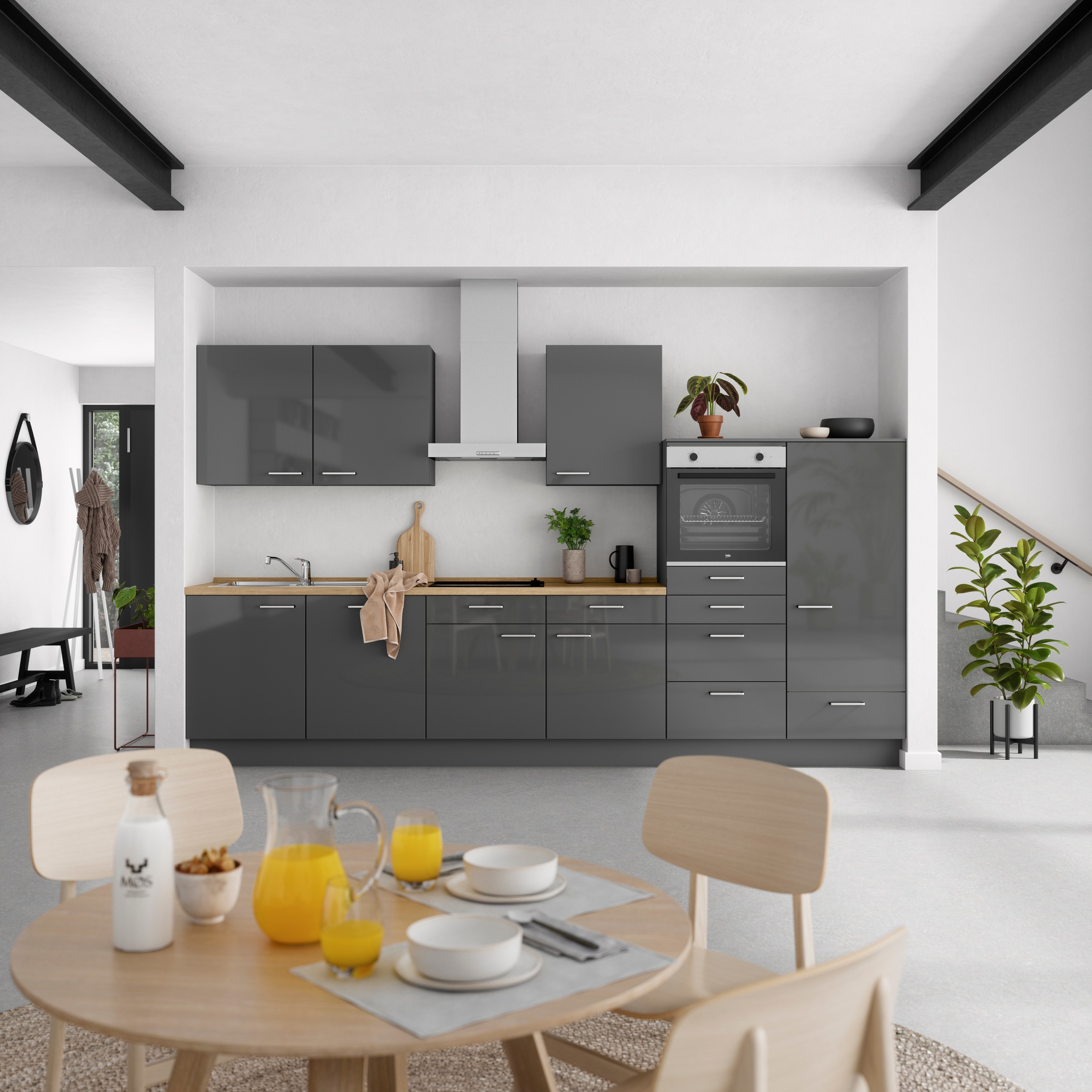 nobilia® Küchenzeile »"Flash I"«, vormontiert, Ausrichtung wählbar, Breite 360 cm, wahlw. mit E-Geräten