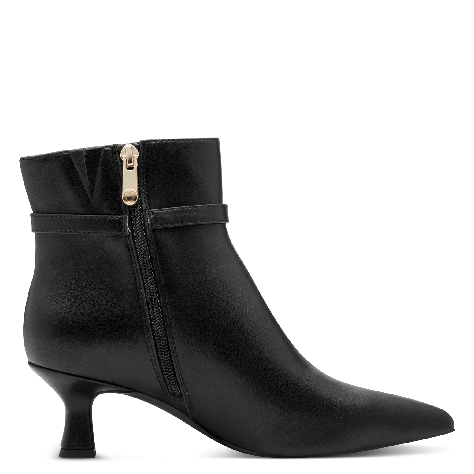 MARCO TOZZI Stiefelette, Abendschuh, Partyschuh mit goldfarbener Zierschnalle