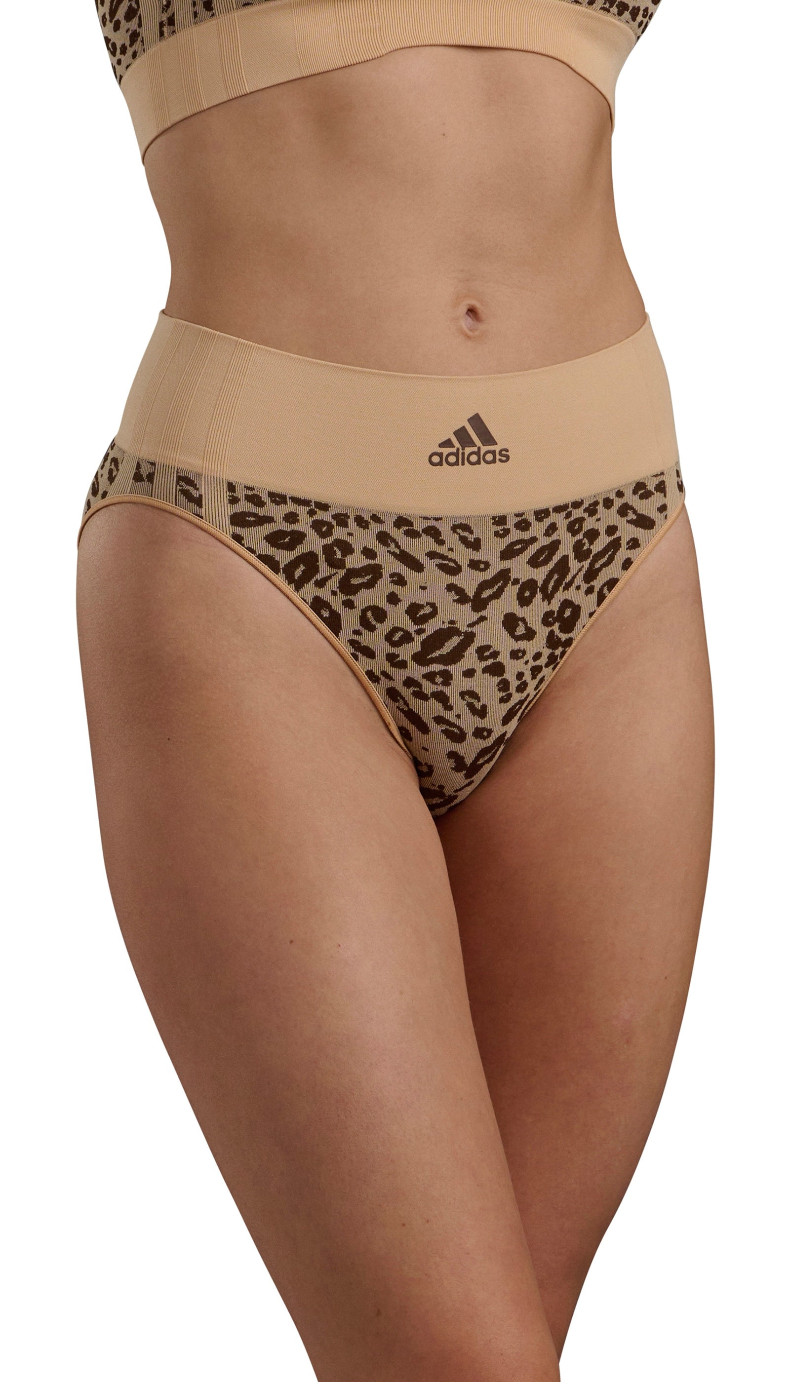 adidas Sportswear High-Waist-Slip ""Real Cool Cotton"", mit stilvollem Leopardenmuster