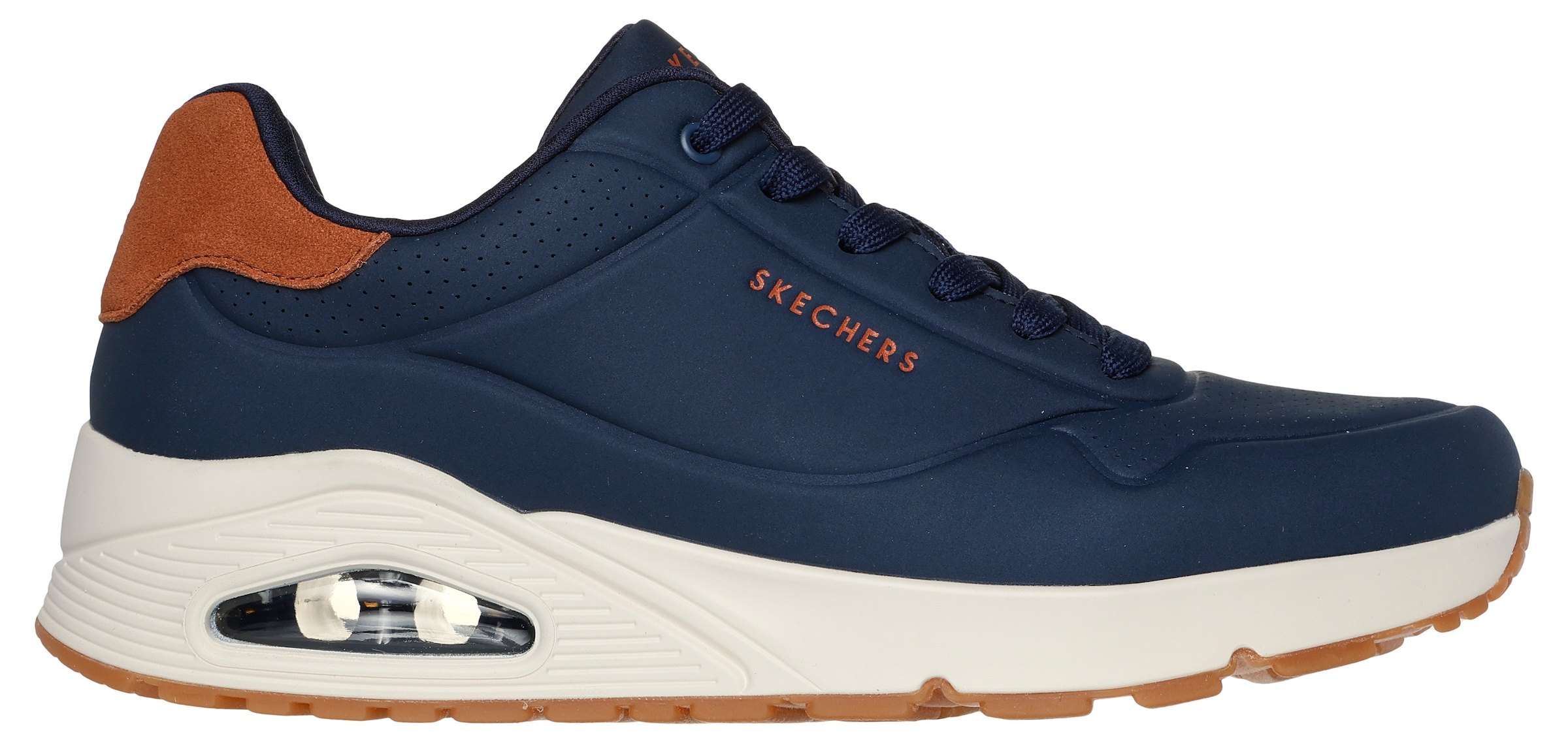 Skechers Sneaker »UNO-SUITED ON AIR«, Freizeitschuh, Halbschuh, Schnürschuh mit modischer Keilsohle
