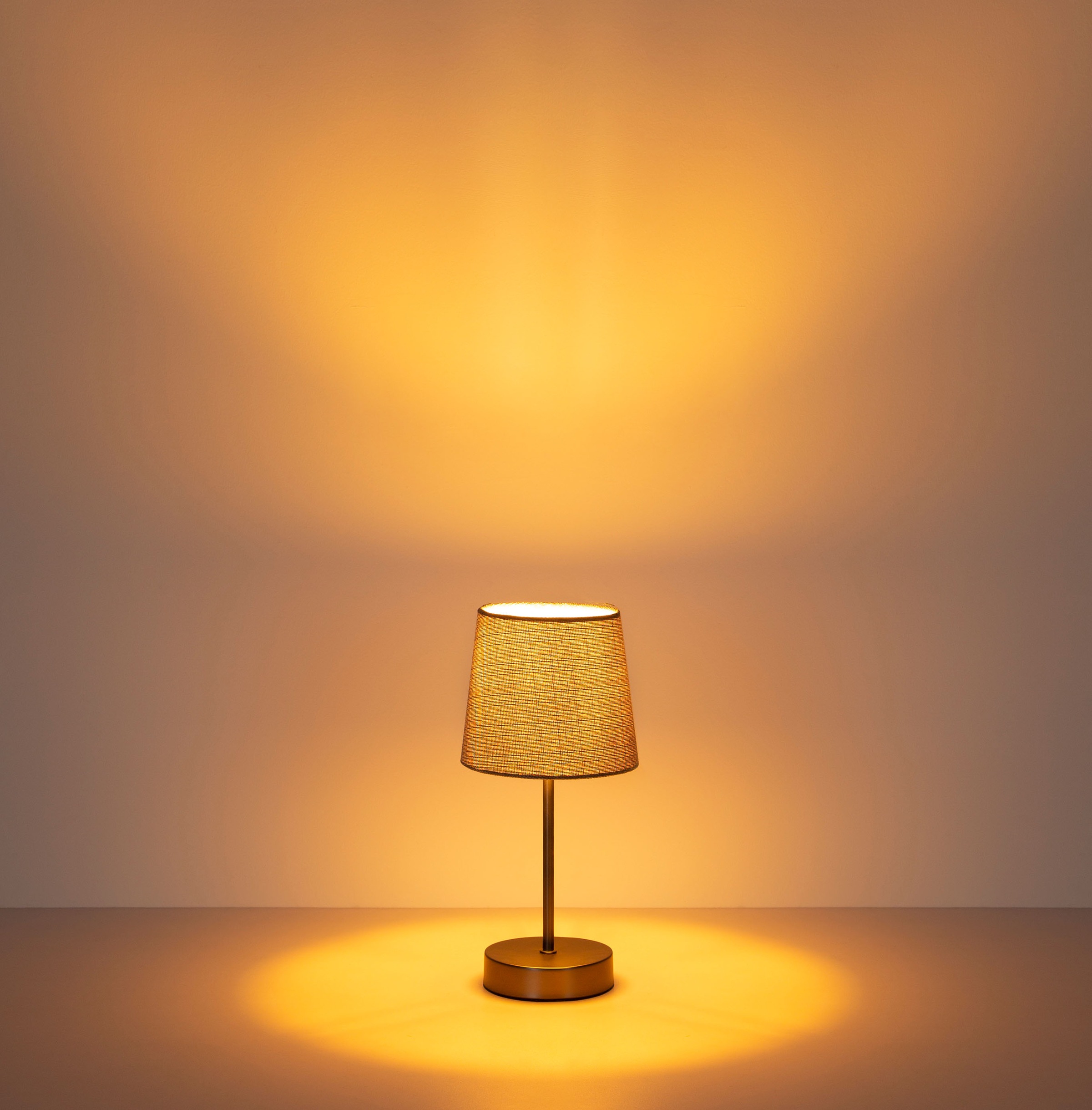 NOWA Tischleuchte »JORIS« E14 1 Stk. Nachttischlampe mit Textilschirm, Fassung E14, Wippschalter, Höhe 32cm