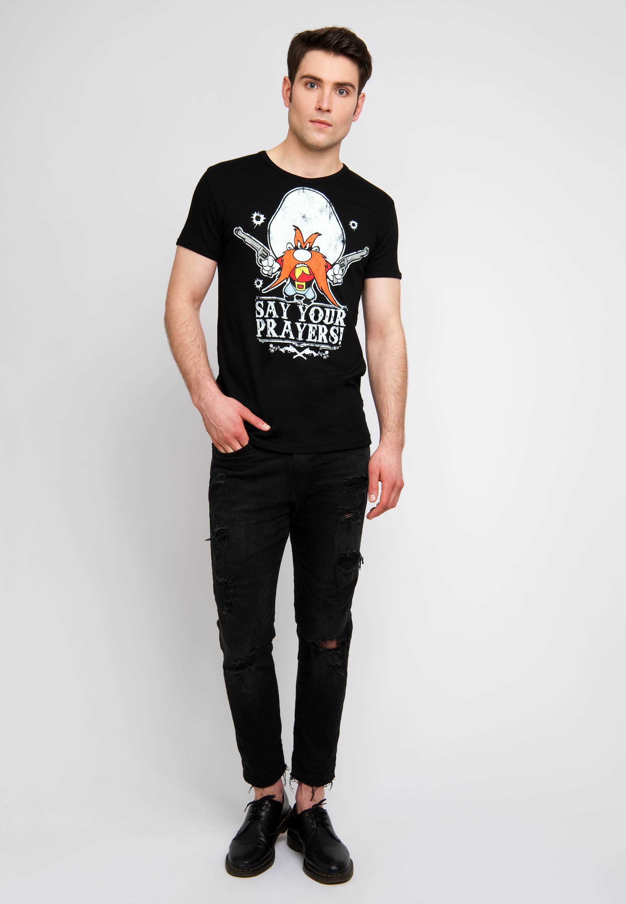 LOGOSHIRT T-Shirt »Looney Tunes - Yosemite - Prayer«, mit coolem Retro-Print