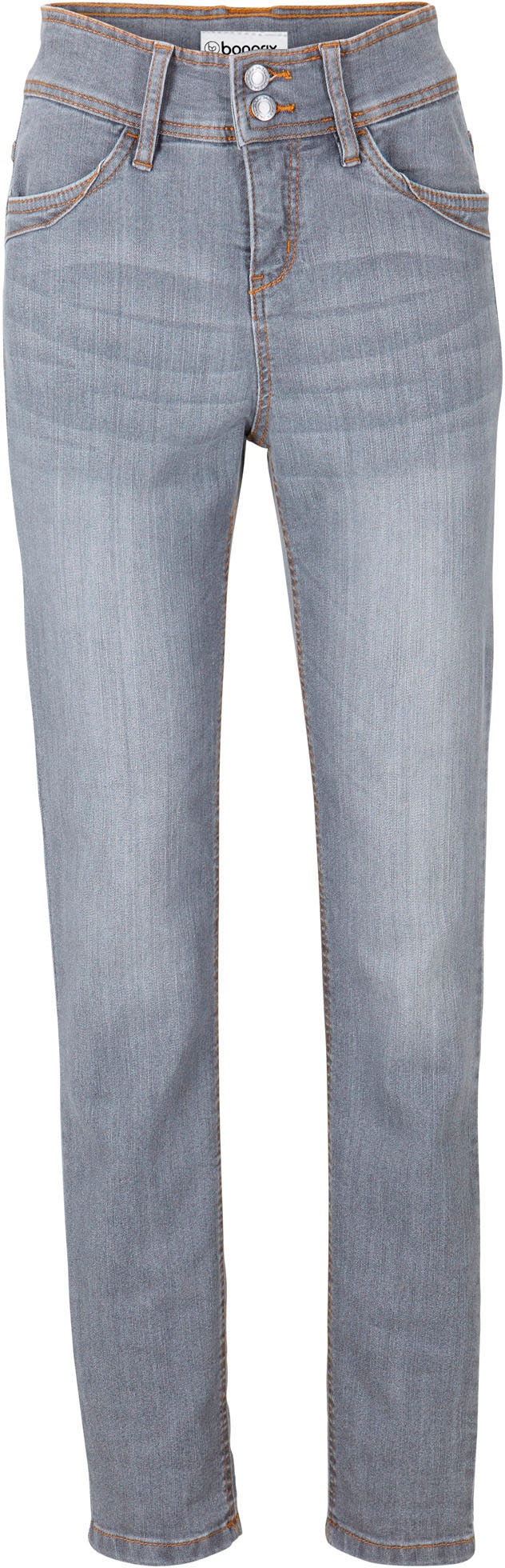 bonprix Slim-fit-Jeans »Slim-Fit-Jeans High Waist, Komfort-Stretch« Skinny fit Passform, mit Eingrifftaschen und Gesäßtaschen