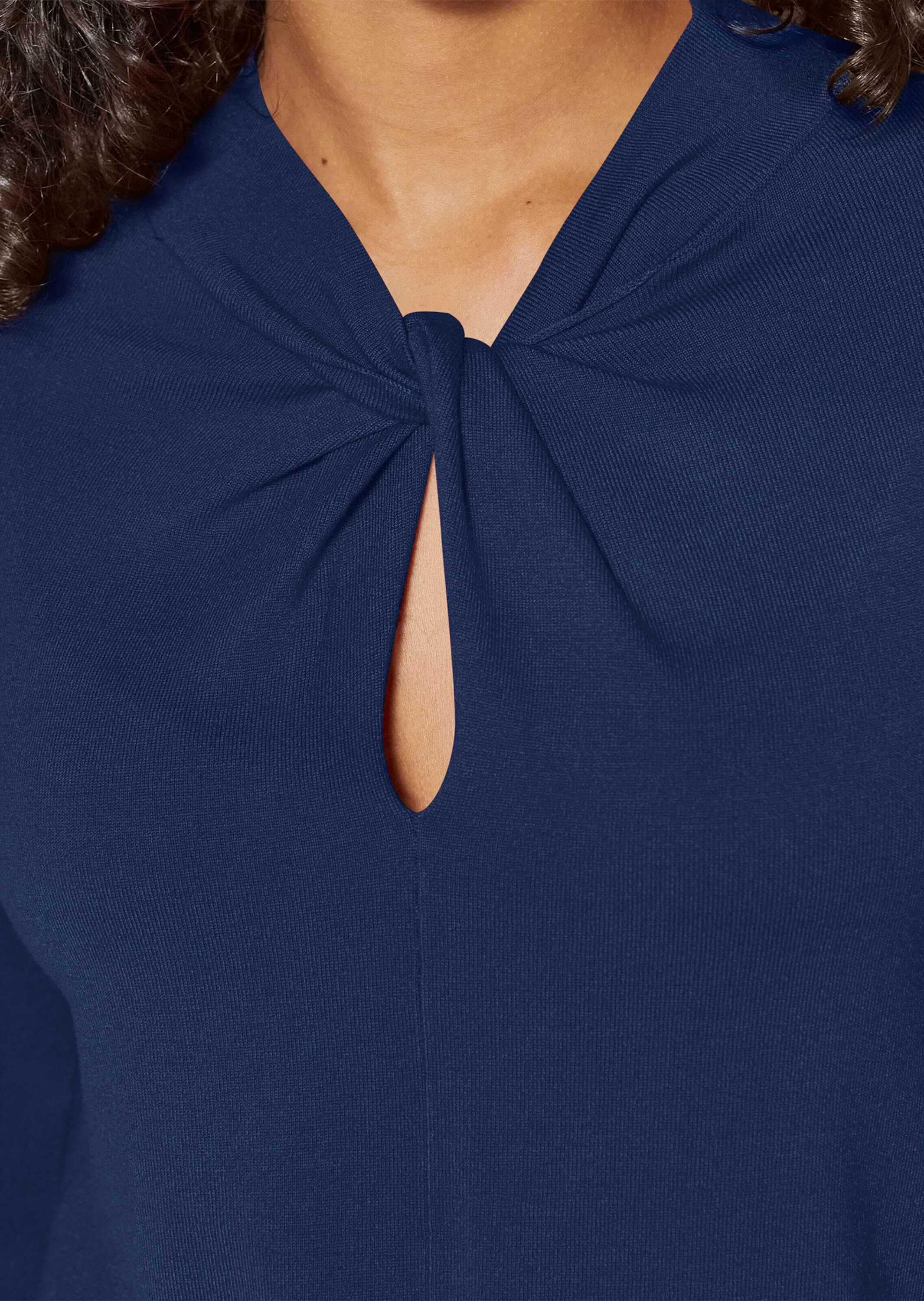 MADELEINE Longpullover »Pullover Pullover mit Knoten am Stehkragen«