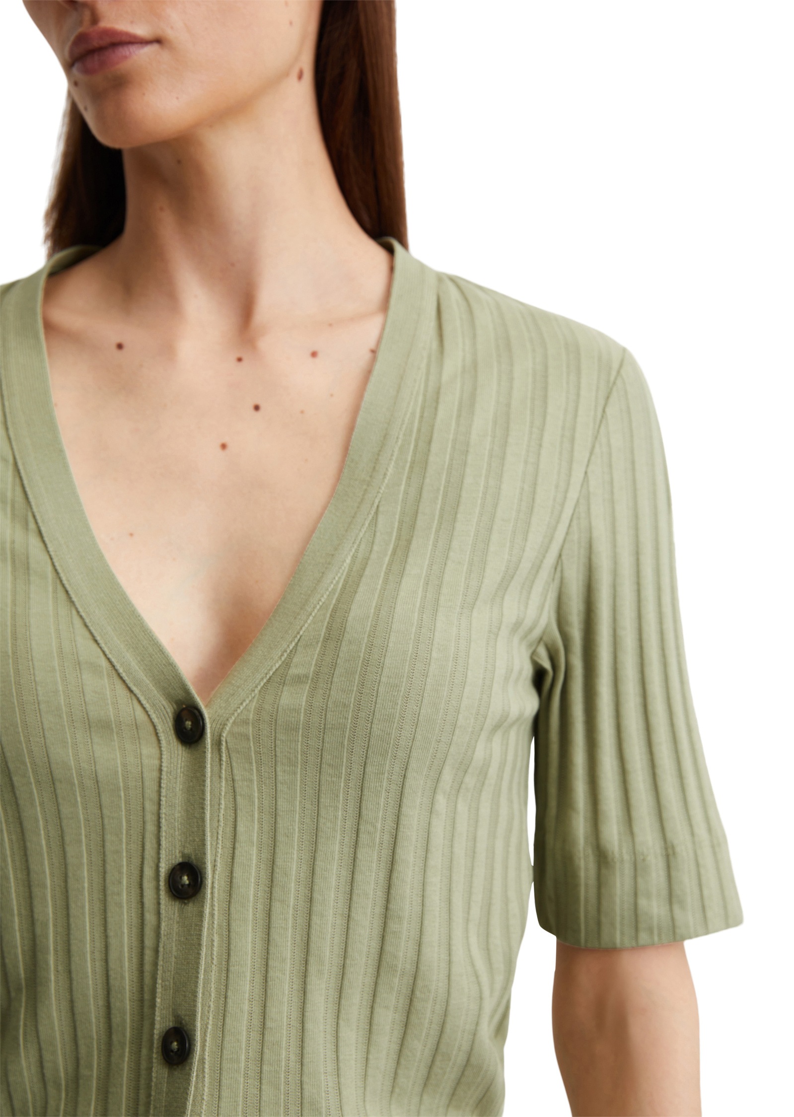 Marc O'Polo V-Neck Cardigan Smooth Sage XL 3