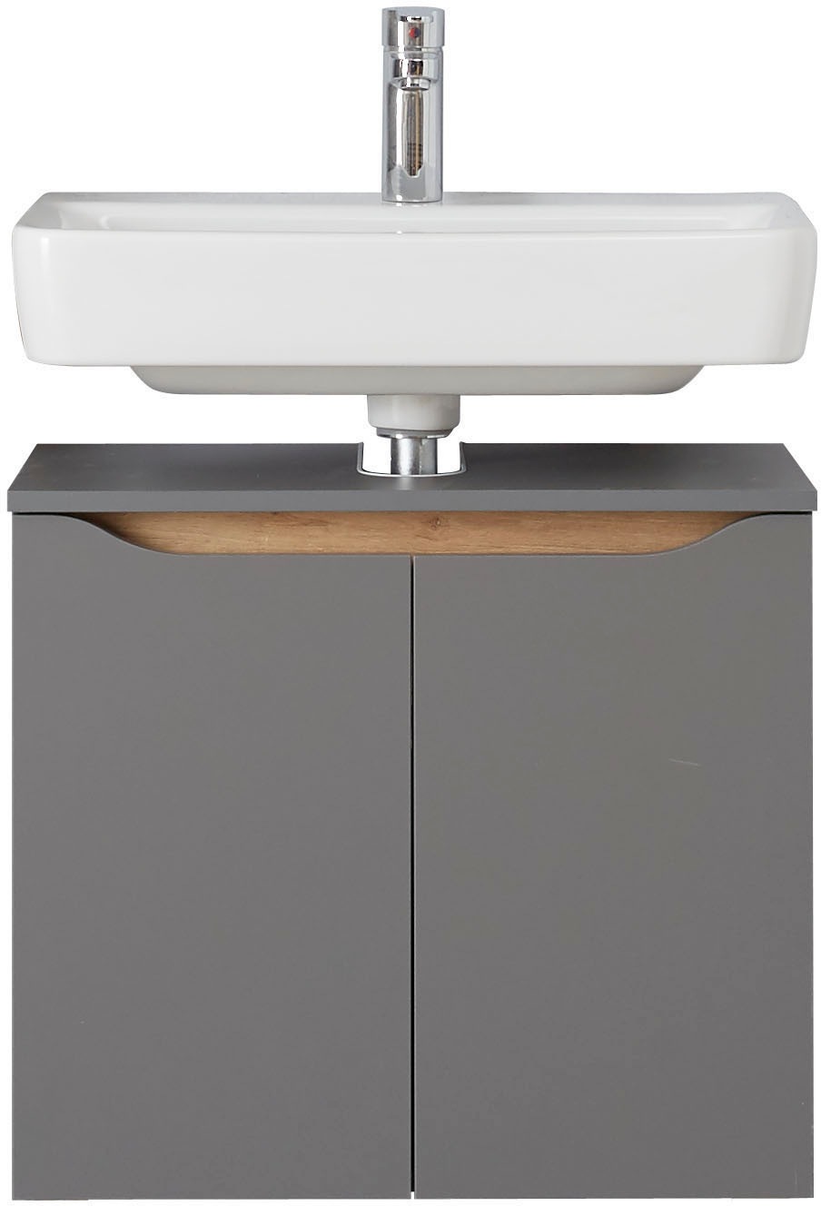 Thumbnail - Saphir Badmöbel-Set "Quickset 5-teilig Waschbeckenunterschrank mit LED-Spiegel" 5 Stk. tlg.