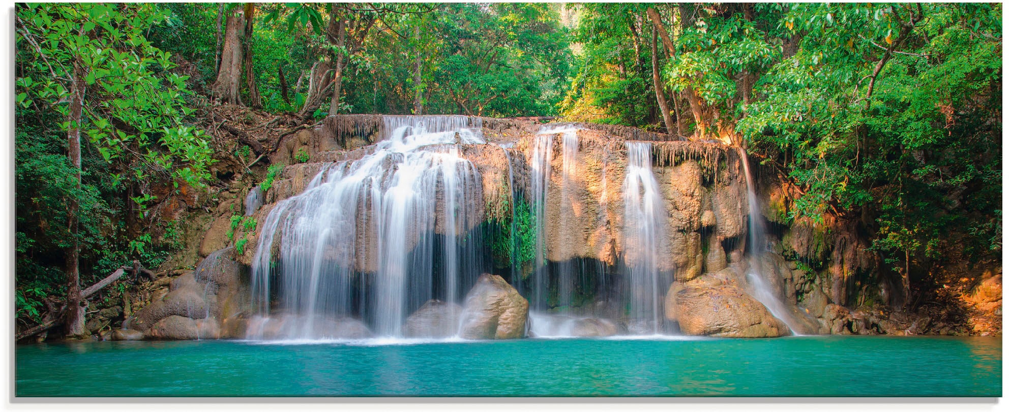 Artland Glasbild "Wasserfall im Wald National Park" Gewässer 1 Stk. tlg. in günstig online kaufen