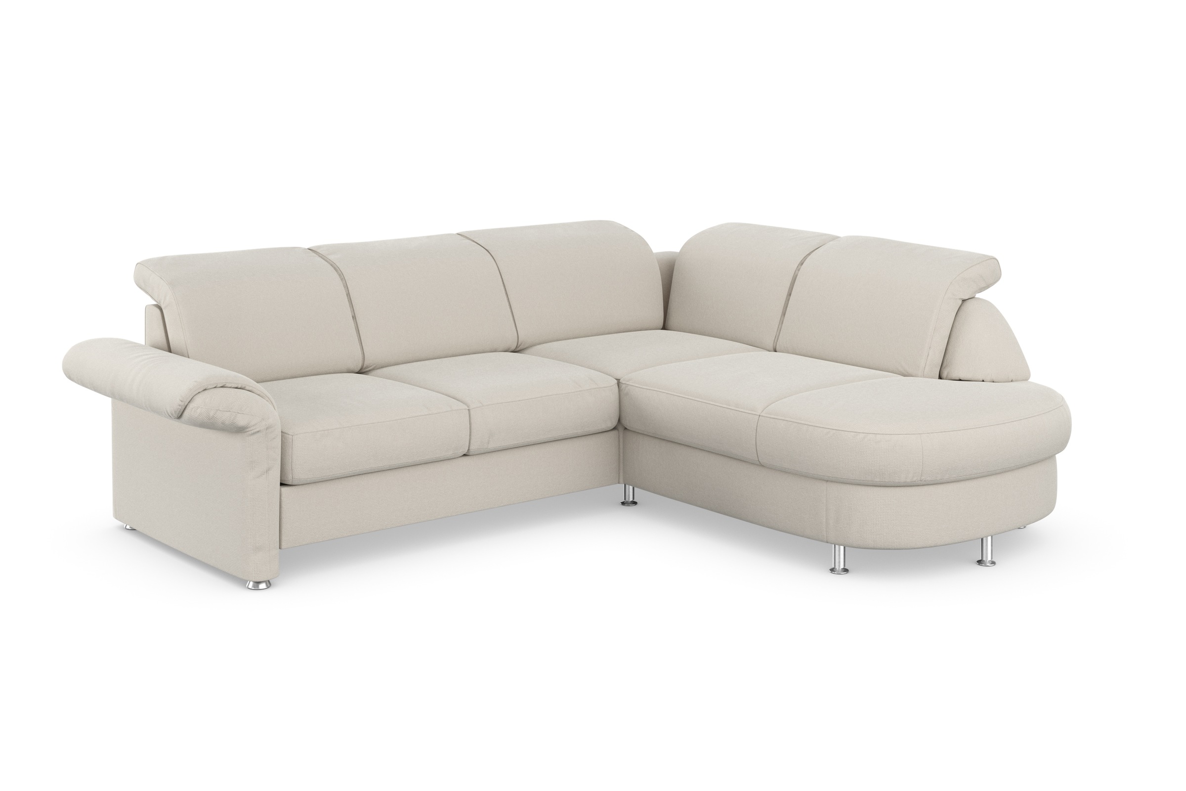 Ecksofa SIT & MORE "Apulia L-Form", beige (creme), B:250cm H:78cm T:212cm, Webstoff (100% Polyester);Struktur weich (90% Polyester, 10% Polyamid);Luxus-Micofaser Euphoria (100% Polyester);Samtoptik (100% Polyester), Sofas, Ecksofa, wahlweise Bettfunktion, 3