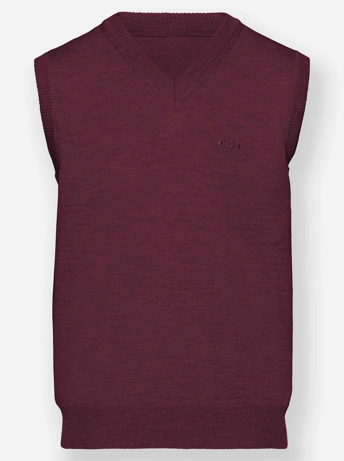 Marco Donati V-Ausschnitt Pullunder Herren Bordeaux Gr. 48 3