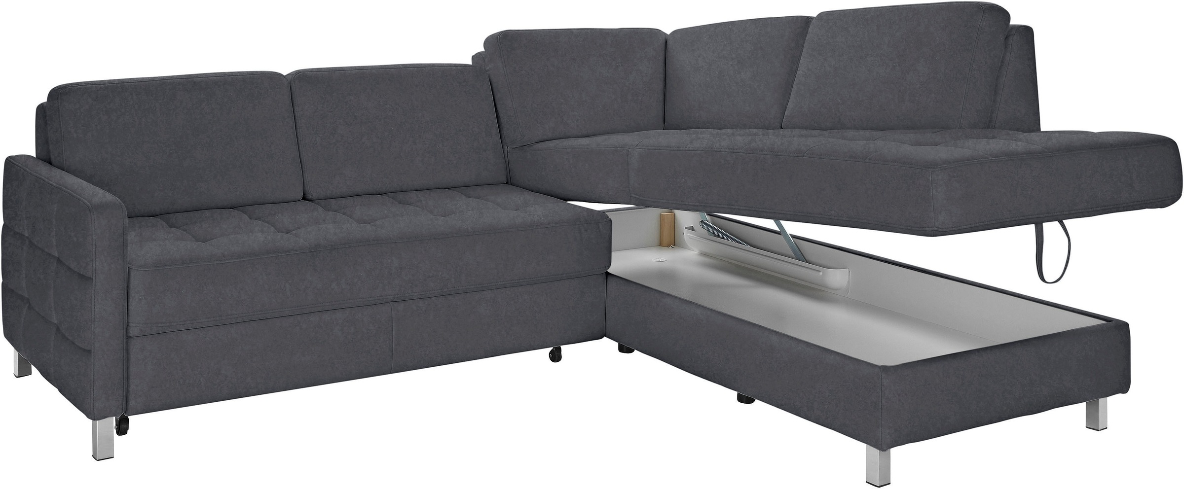 sit&more Ecksofa »Pablo L-Form«, wahlweise mit Bettfunktion und Bettkasten