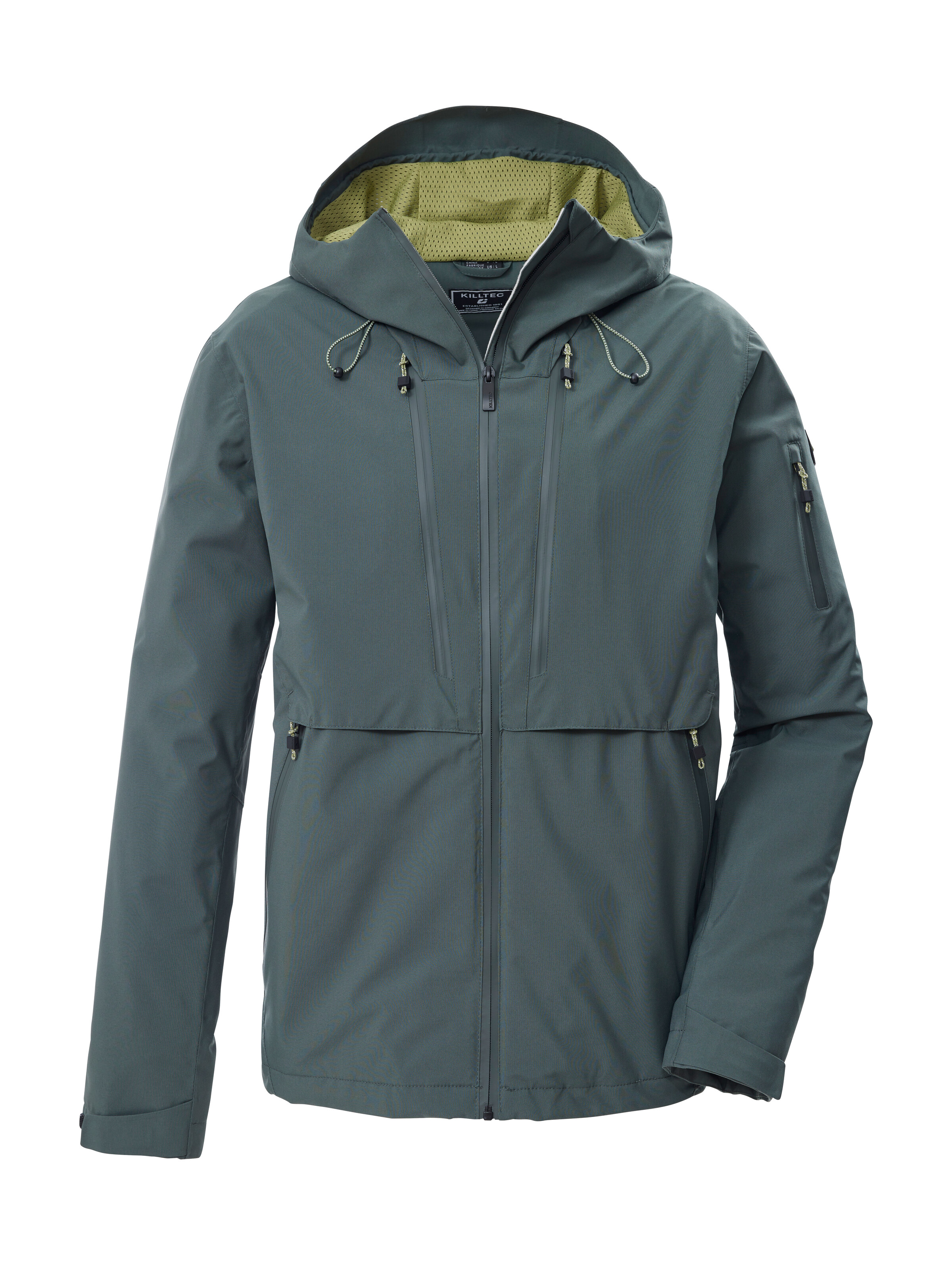 Funktionsjacke KILLTEC "KOS 7 MN JCKT", Herren, Gr. S, dunkelgrün, Obermaterial: 100% Polyester;Futter: 100% Polyester, Jacken Funktionsjacke, Leichte, wasserdichte Herrenjacke mit regulierbarer Kapuze