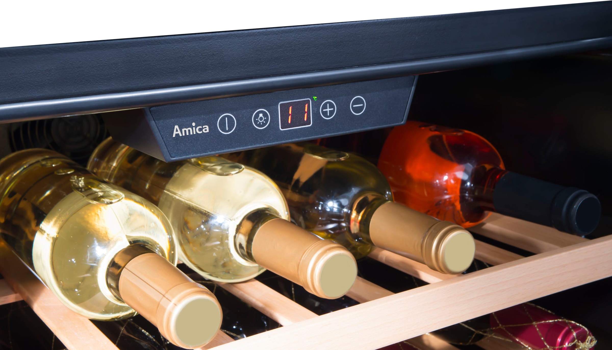 Amica Einbauweinkühlschrank »WK 341 210 S«, für 40 St. Standardflaschen á 075l, LED-Beleuchtung