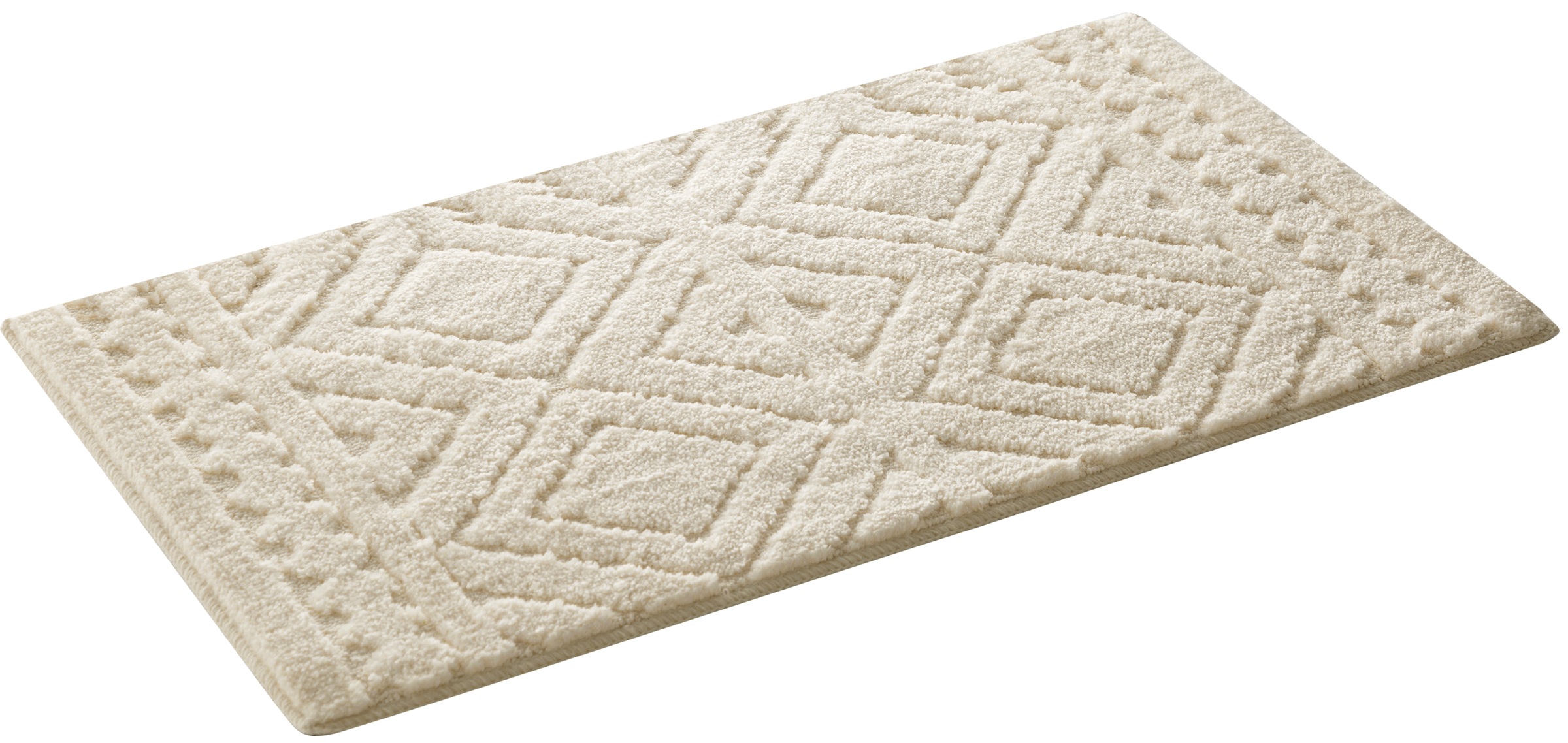 my home Badematte »Louvres, Badvorleger, Badezimmer Teppich, Duschvorleger«, schnell trocknend, Badteppich, Uni Farben, Hoch-Tief Effekt, Boho-Style