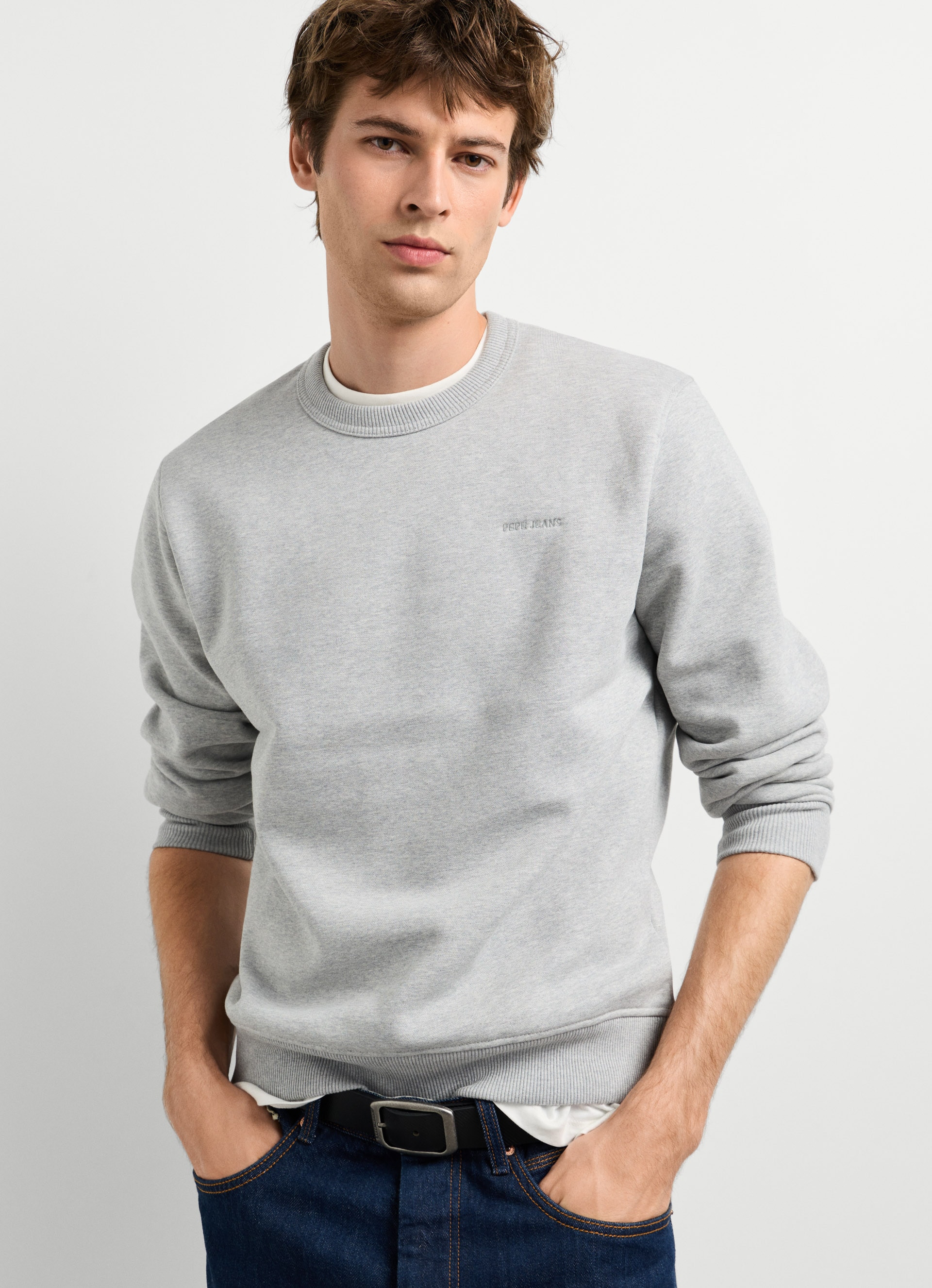 Pepe Jeans Sweatshirt »JEFFERSON CREW«, mit Logostickerei, Baumwollmix

