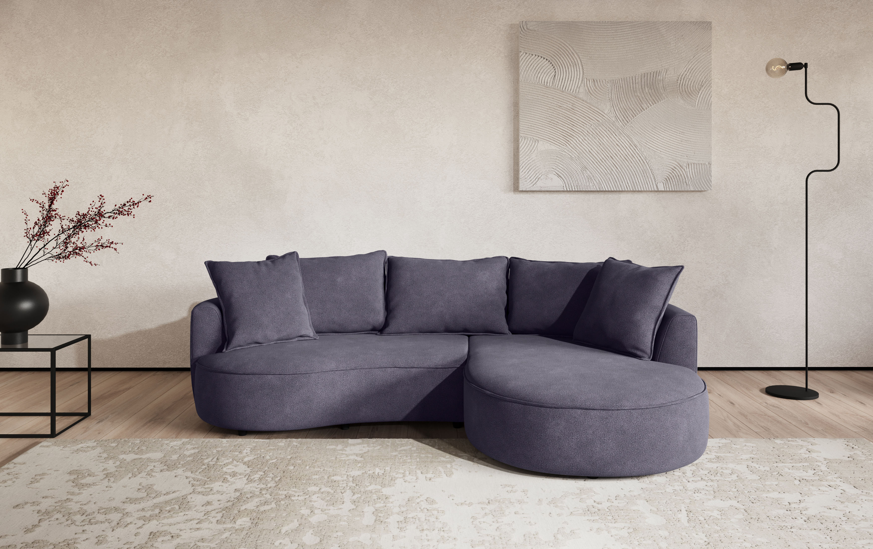 OTTO home Ecksofa "Sana L-Form, B: 260 cm, organische Form, Otto.Verlässliche Qualität" Loungesofa mit Wellenunterfederung