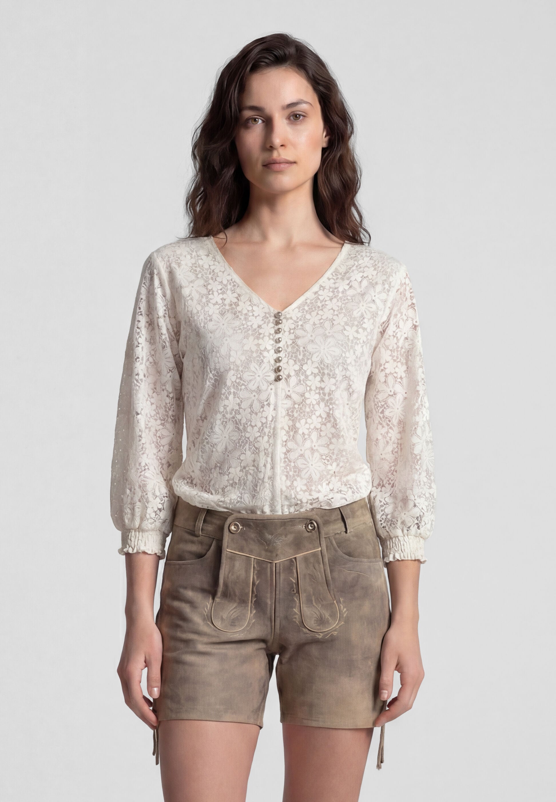 Spieth & Wensky Klassische Bluse »Spieth & Wensky Bluse Kolumba« mit elegantem Spitzendesign