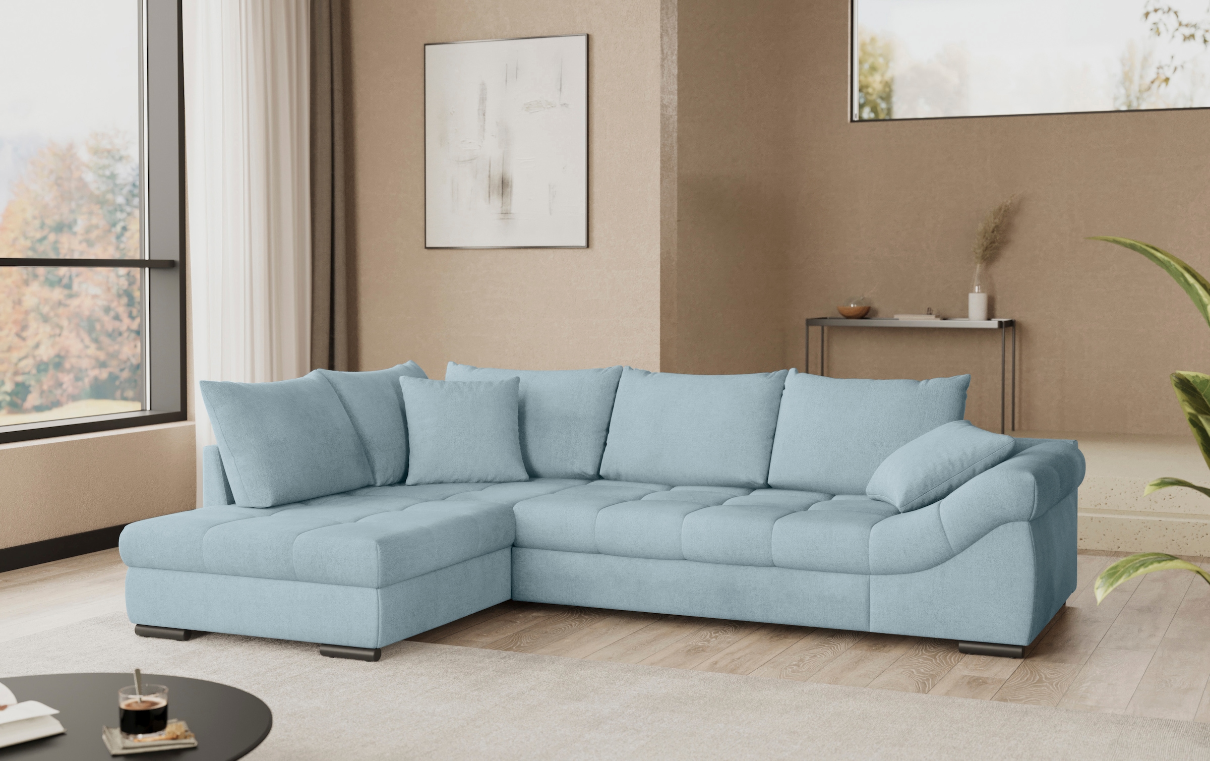 Mr. Couch Ecksofa »Allegro, L-Form«, mit Hochschläfer-Bettauszug, wahlweise mit Kaltschaum