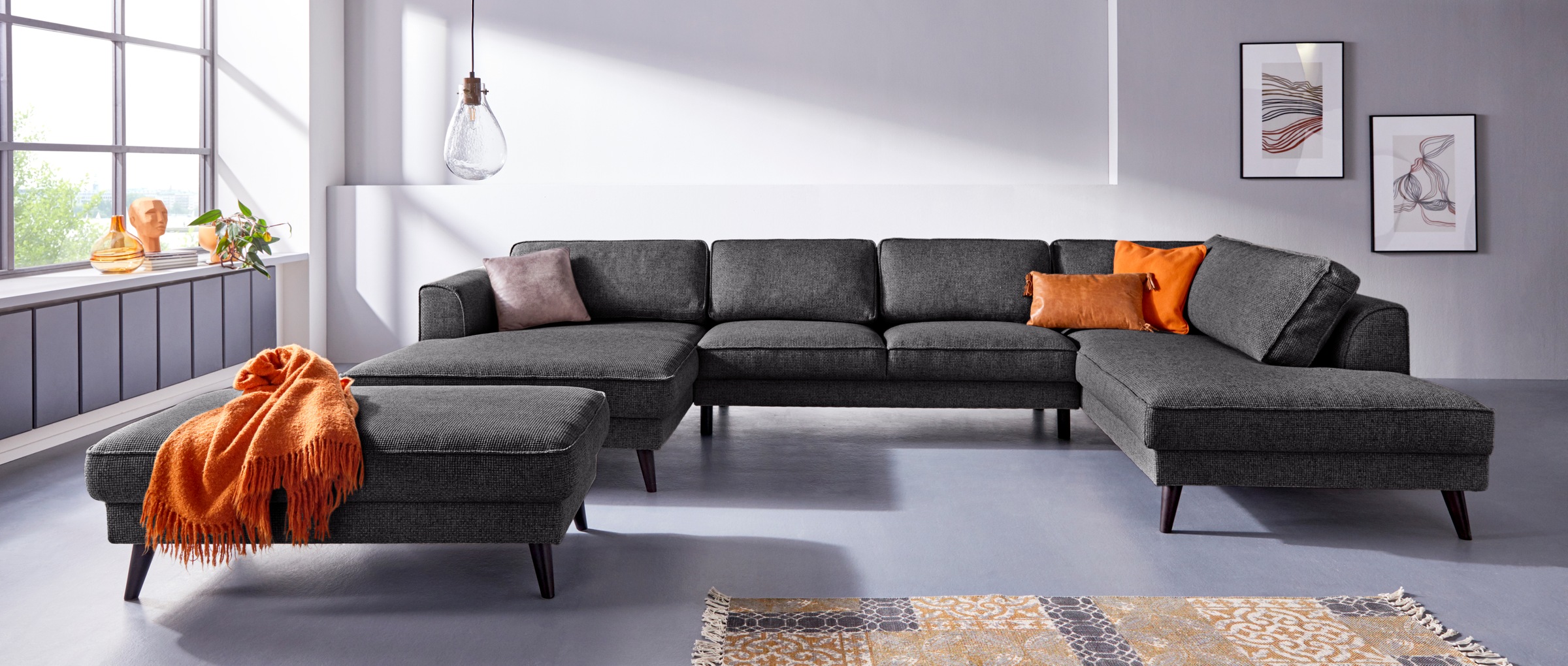 Home affaire Wohnlandschaft "Lumber Jack, viel Platz, bequem, Breite 354cm, günstig online kaufen