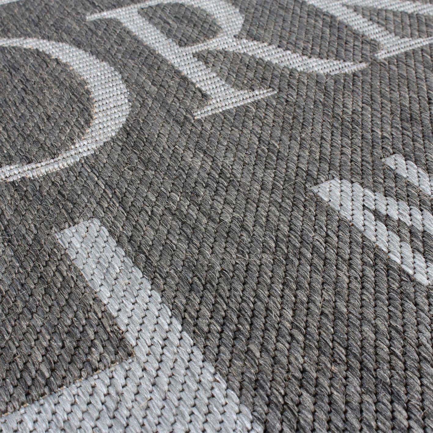 Paco Home Läufer »Country 675«, rechteckig, 5 mm Höhe, Teppich-Läufer, Sisal-Optik, mit Schriftzug, Outdoor geeignet
