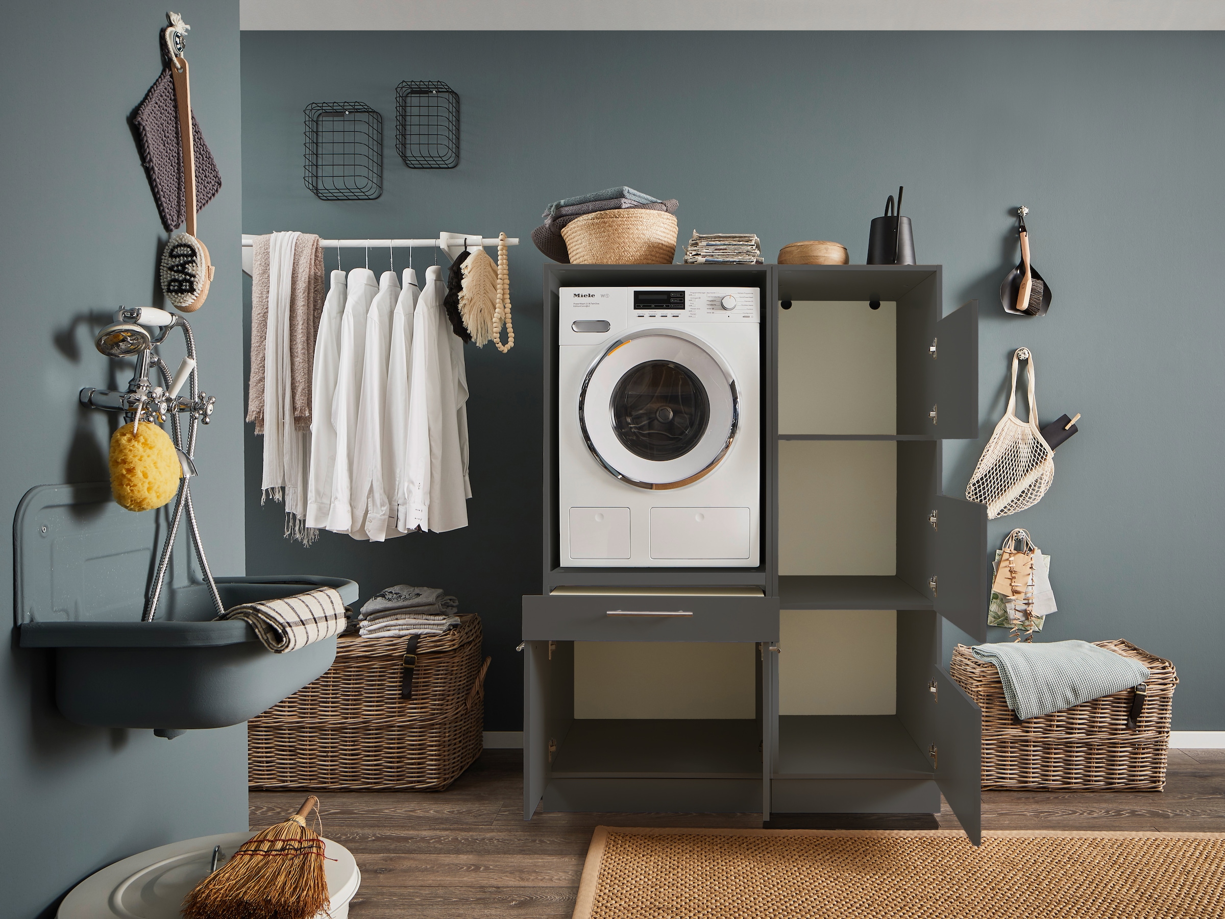 Laundreezy Mehrzweckschrank-Set »LAUNDREEZY LDSK4«, Breite 117,5 cm