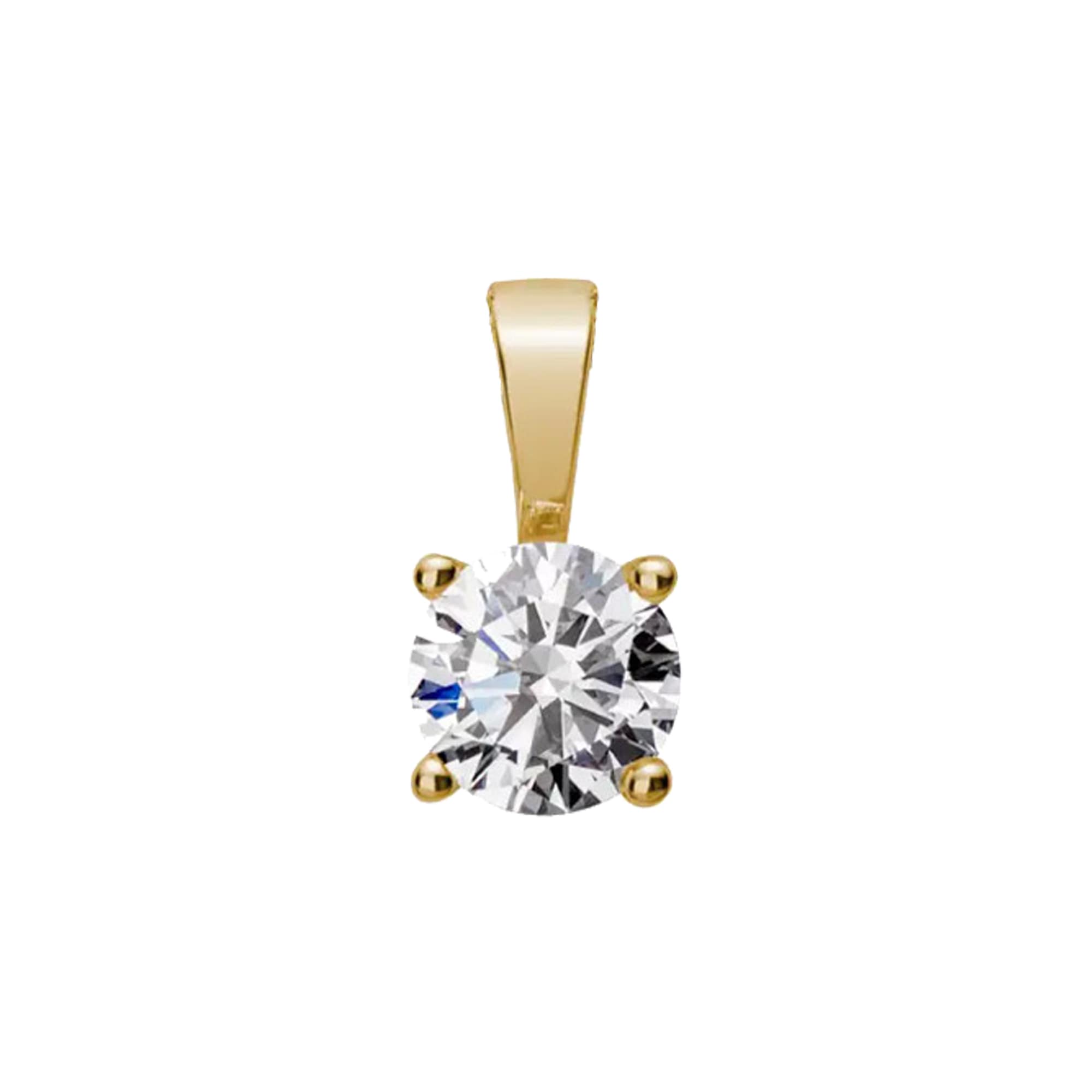 LYOMI Kette mit Anhänger »585/- Gelbgold 1 synth. Diam. 0,75 ct.«