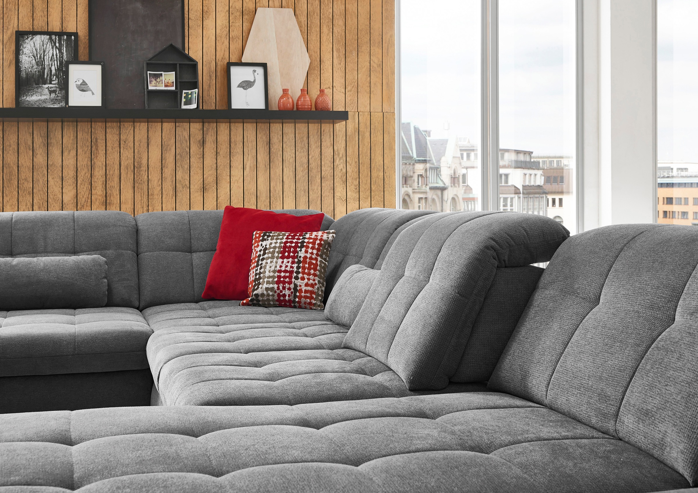 Die PlanBar Ecksofa »MP-IN17004 L-Form«, wahlweise mit Funktionen, Federkern-Polsterung