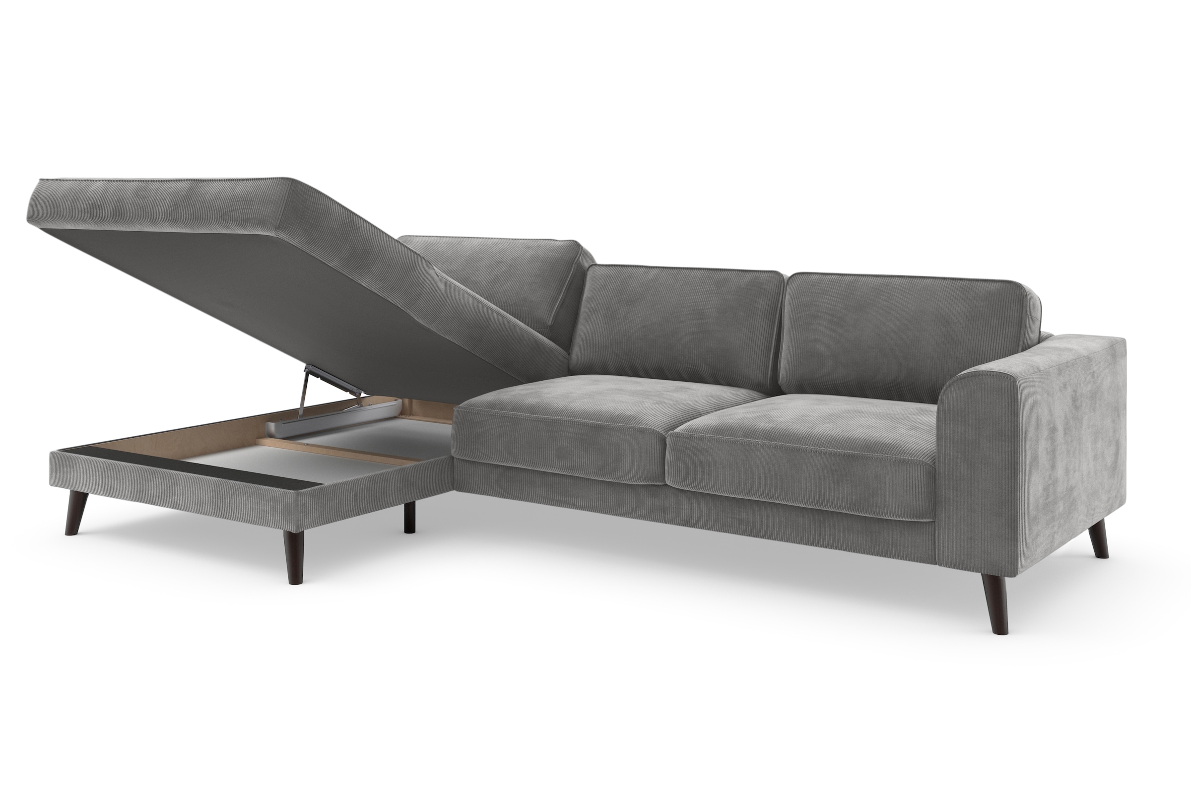 TRENDMANUFAKTUR Ecksofa »Lumber Jack, elegantes Designsofa, zeitlos modern, hoher Sitzkomfort«, wahlweise mit Bettfunktion u. Bettkasten, L-Form