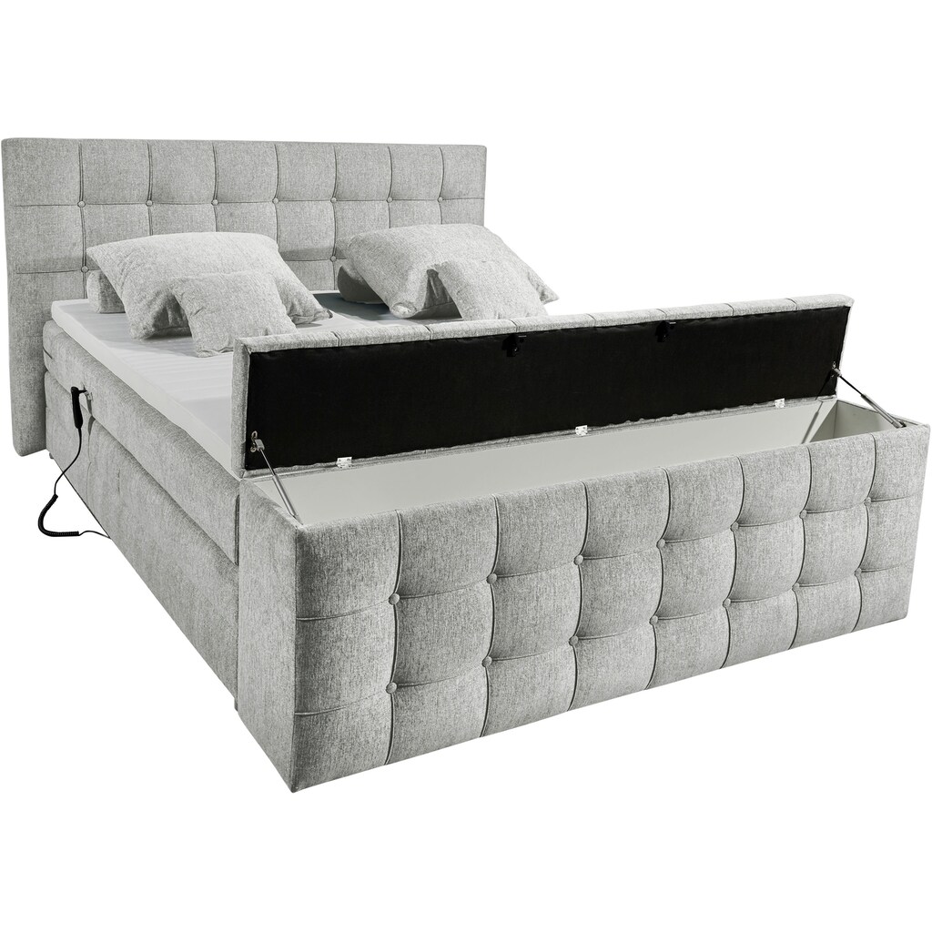 ED EXCITING DESIGN Boxspringbett »Managua«, (6 St.), Motor, harte Seite mit Kokosmatte, weiche Seite mit Filzabdeckung