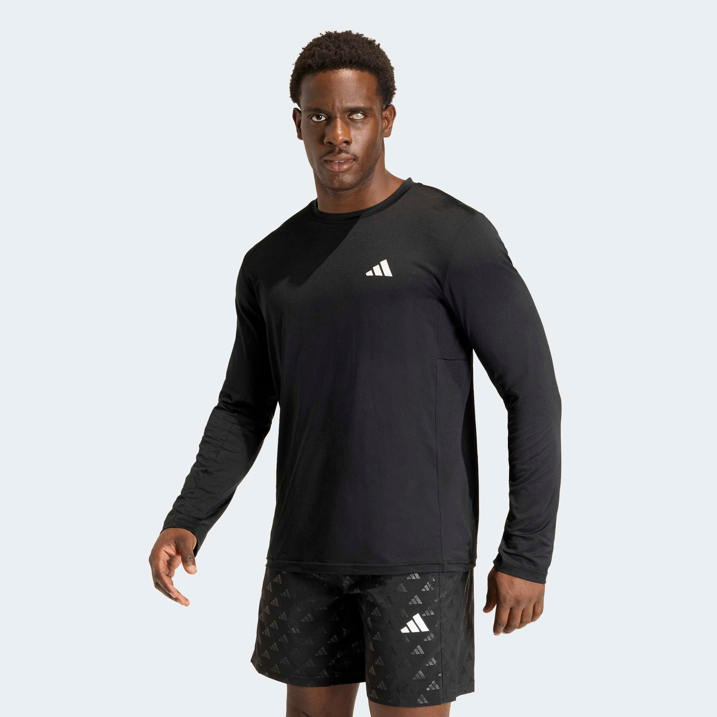 adidas Performance "WORKOUT ESSENTIALS FLEX LONG-SLEEVE" mit Markenlogo, aus Polyester