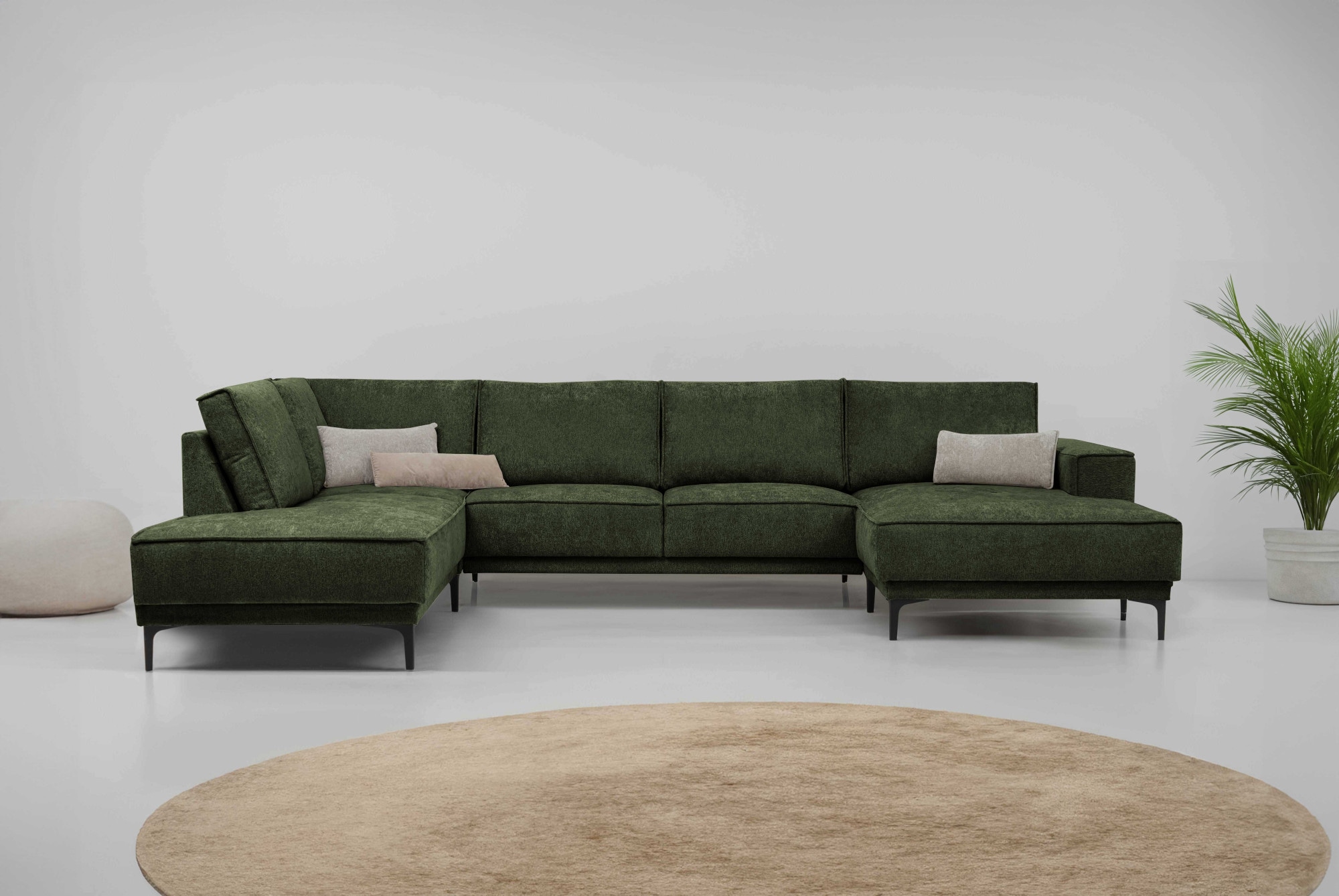 Places of Style Wohnlandschaft "XXL Sofa Oland, Struktur, Flachgewebe, Luxu günstig online kaufen