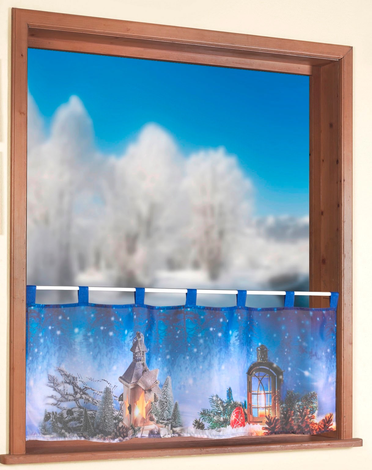 Weckbrodt Scheibengardine "Weihnachtslaterne" Schlaufen 1 Stk. tlg. Bistro, günstig online kaufen
