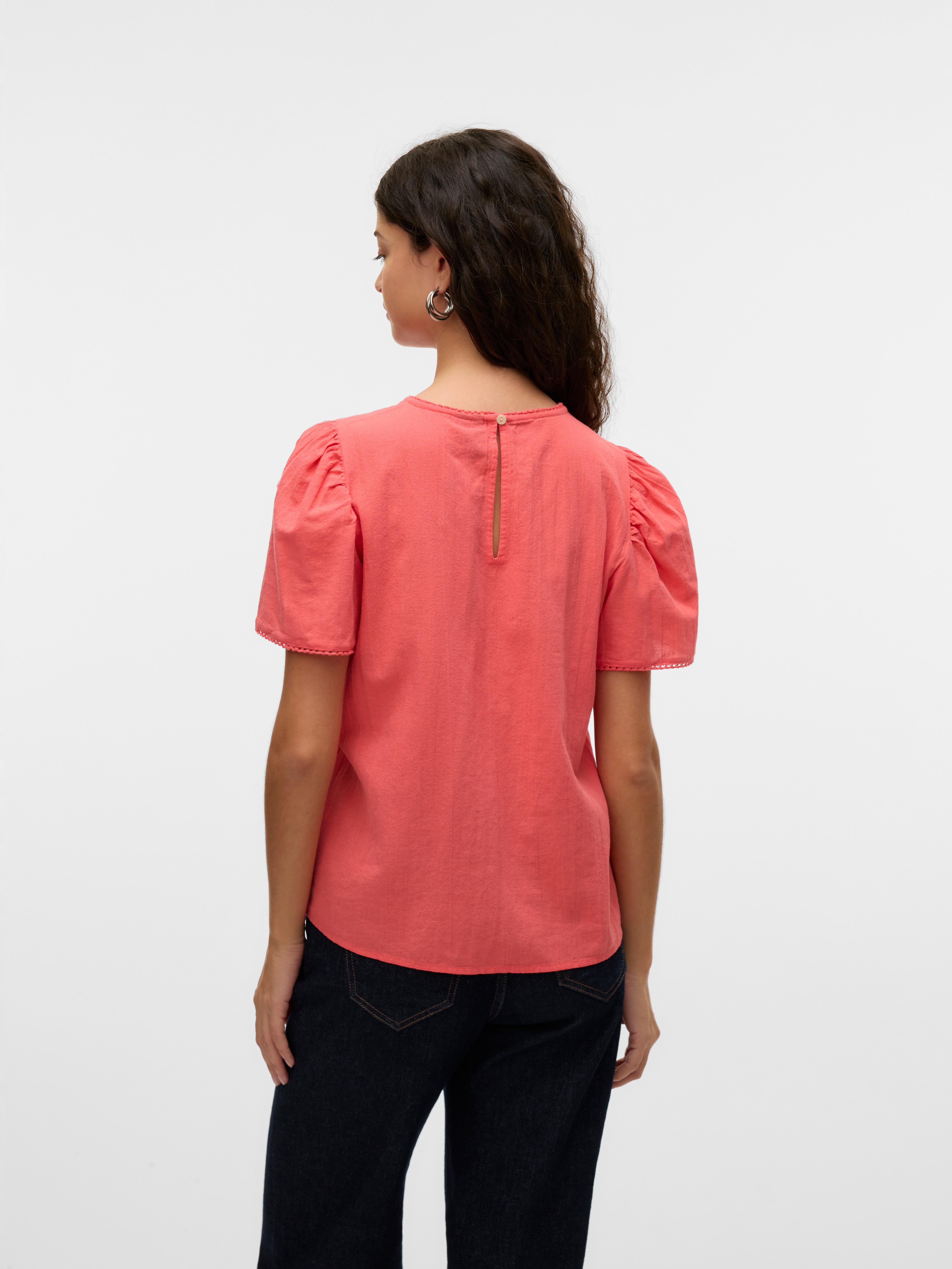 Thumbnail - Vero Moda Kurzarmbluse "VMPRETTY SS TOP WVN GA NOOS"