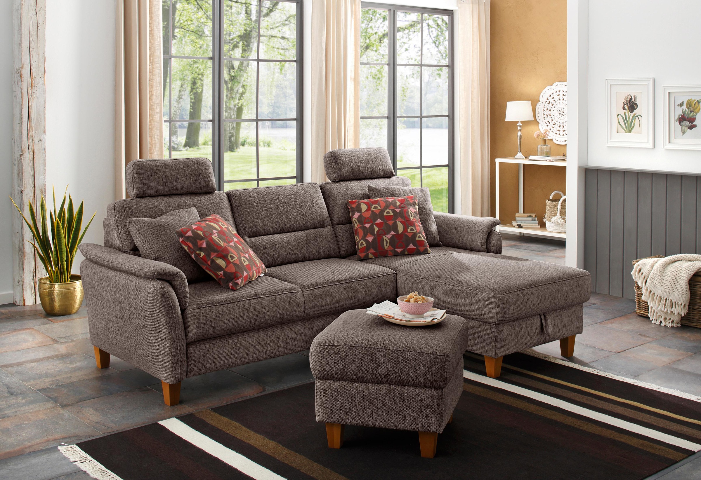 Home affaire Ecksofa »Palmera L-Form«, Federkern, wahlweise mit Bettfunktion und mit/ohne Bettkasten