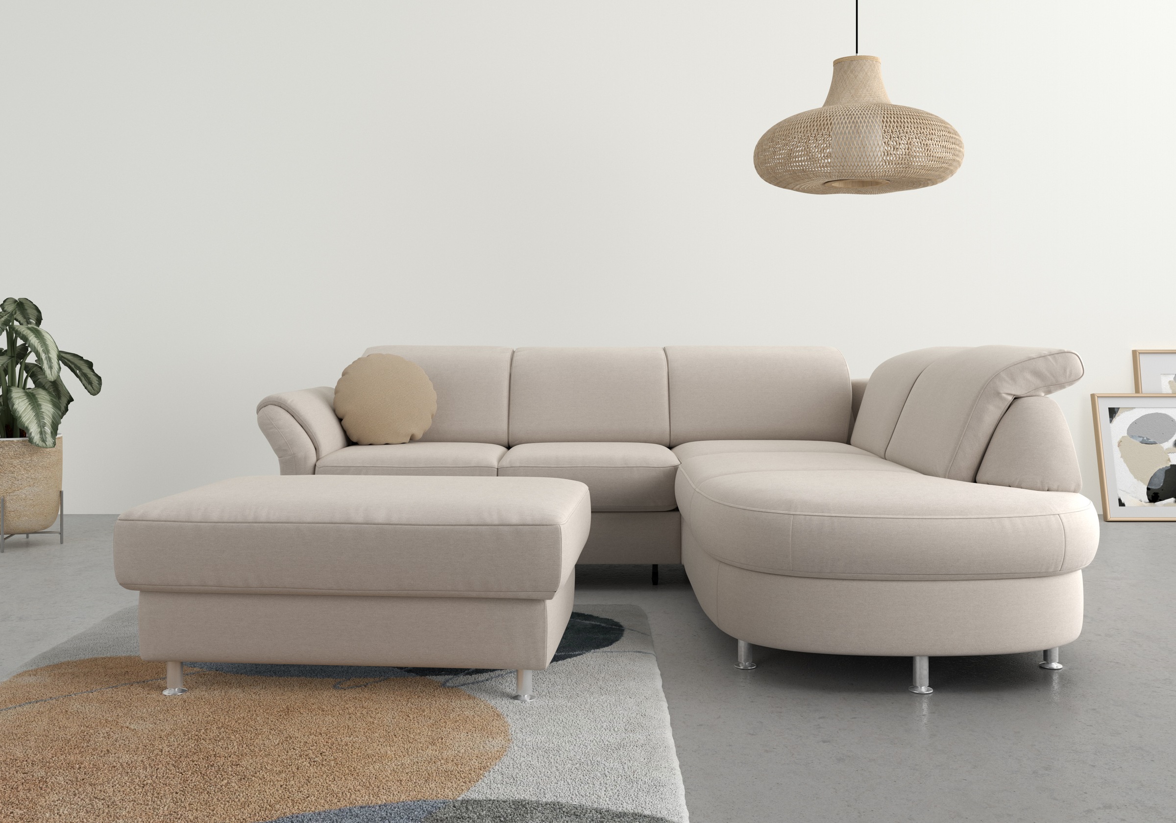 sit&more Ecksofa "Apulia L-Form" wahlweise Schlaffunktion, Bettkasten und Kopf- und Armteilverstellung