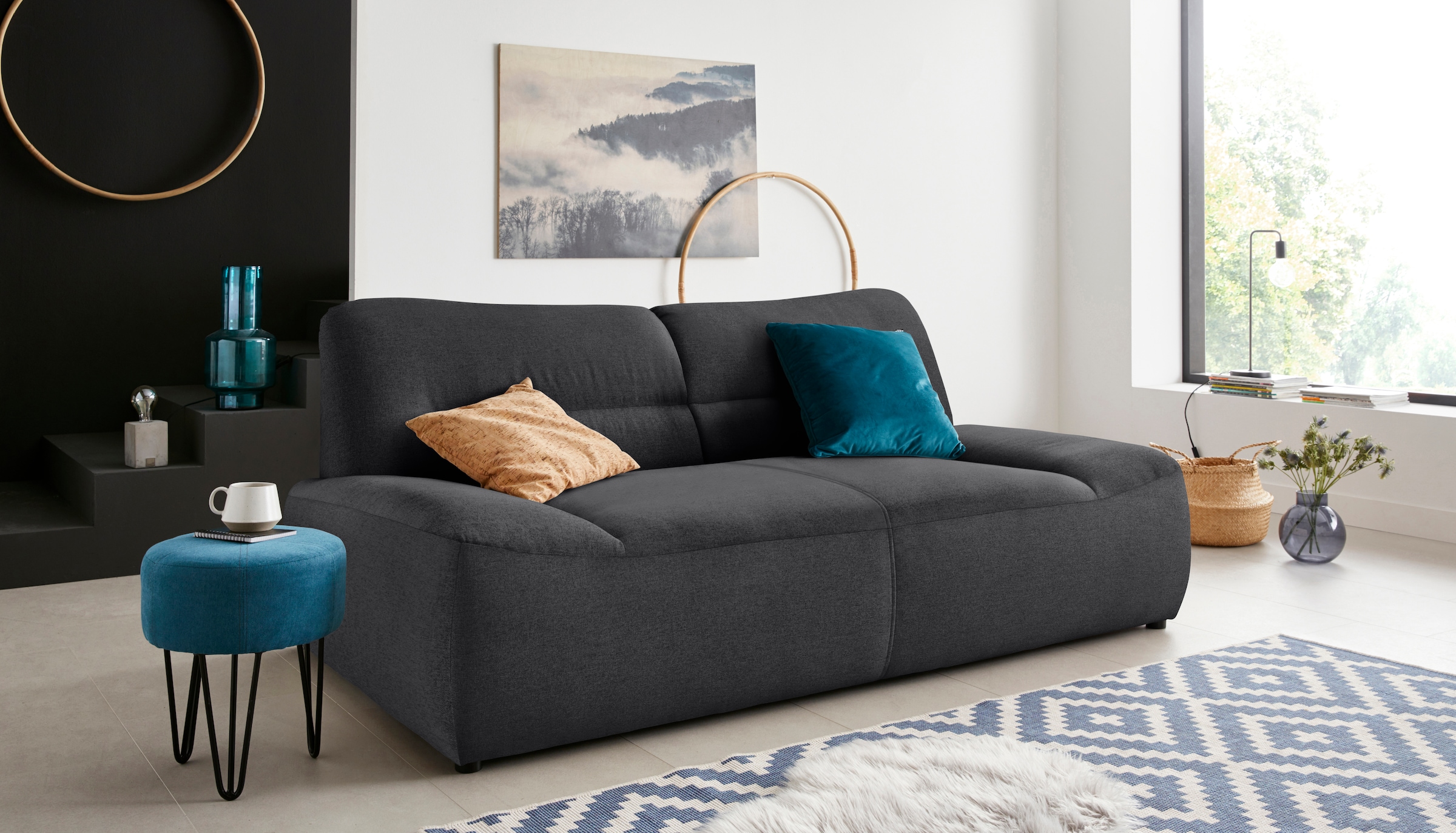 DOMO collection 2-Sitzer "Cesena modernes Sofa mit flachen Armlehnen, komfo günstig online kaufen